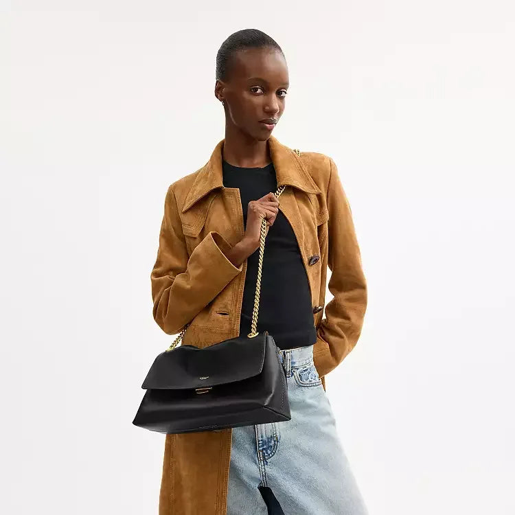 Coach Chelsea Shoulder Bag 30 - Brass/Black - My Suti