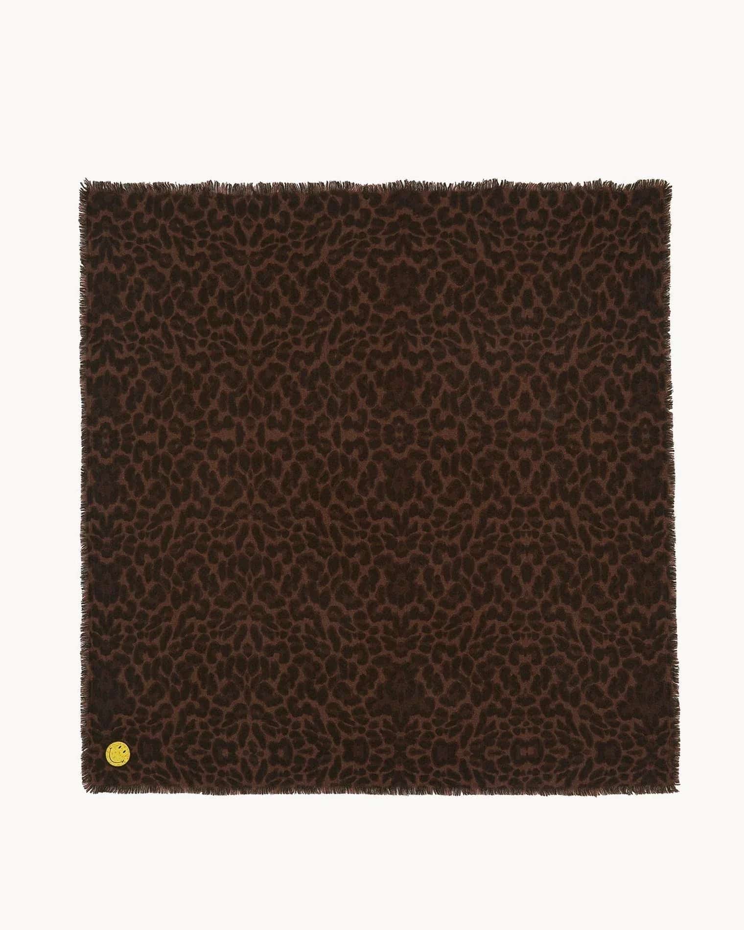 KUJTEN Large Bandana Hachiko Leo Smiley Leoprint Spicy Brown - Bandana - My Suti