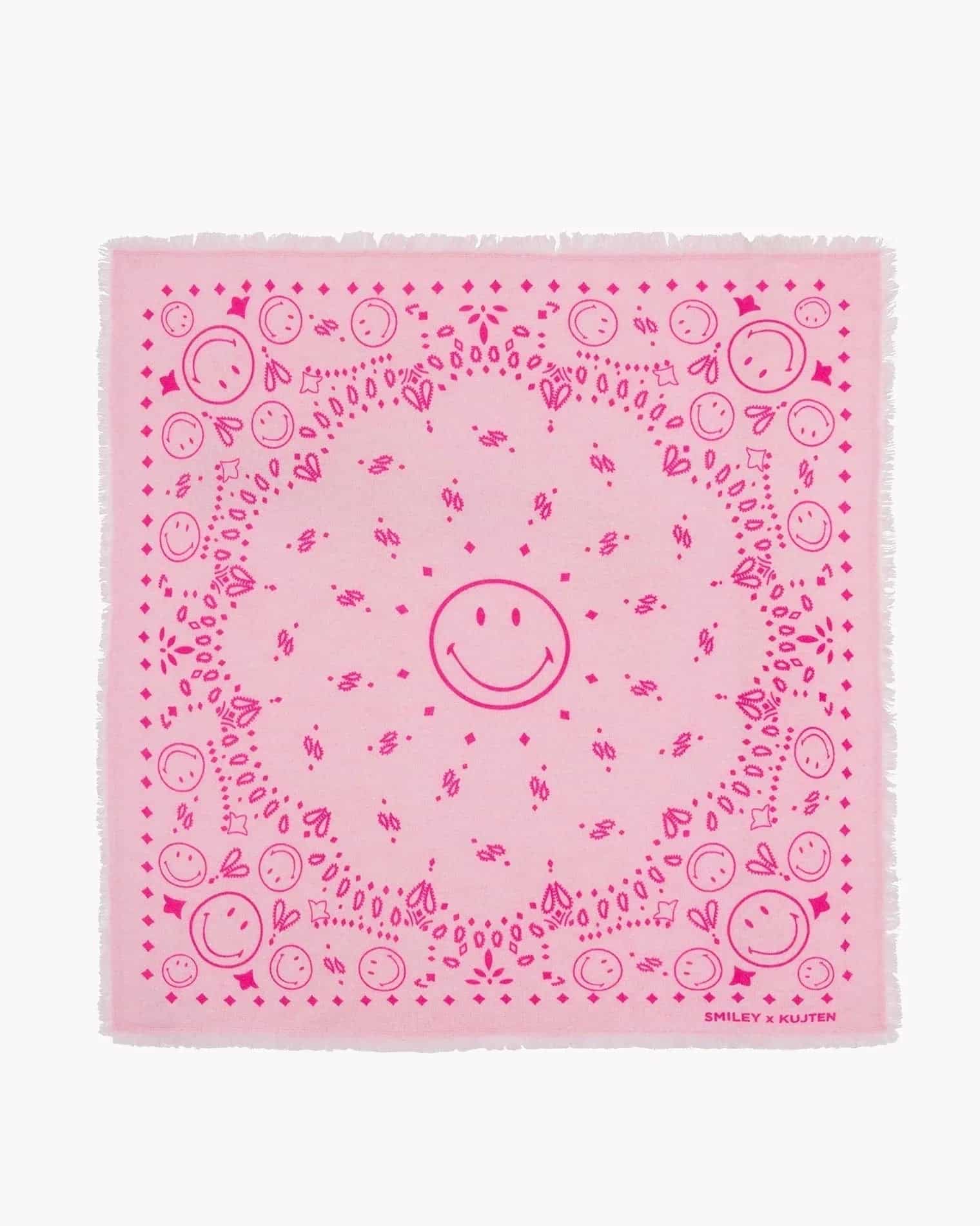 KUJTEN Large Bandana Hachiko Smiley Candy Pink - Bandana - My Suti
