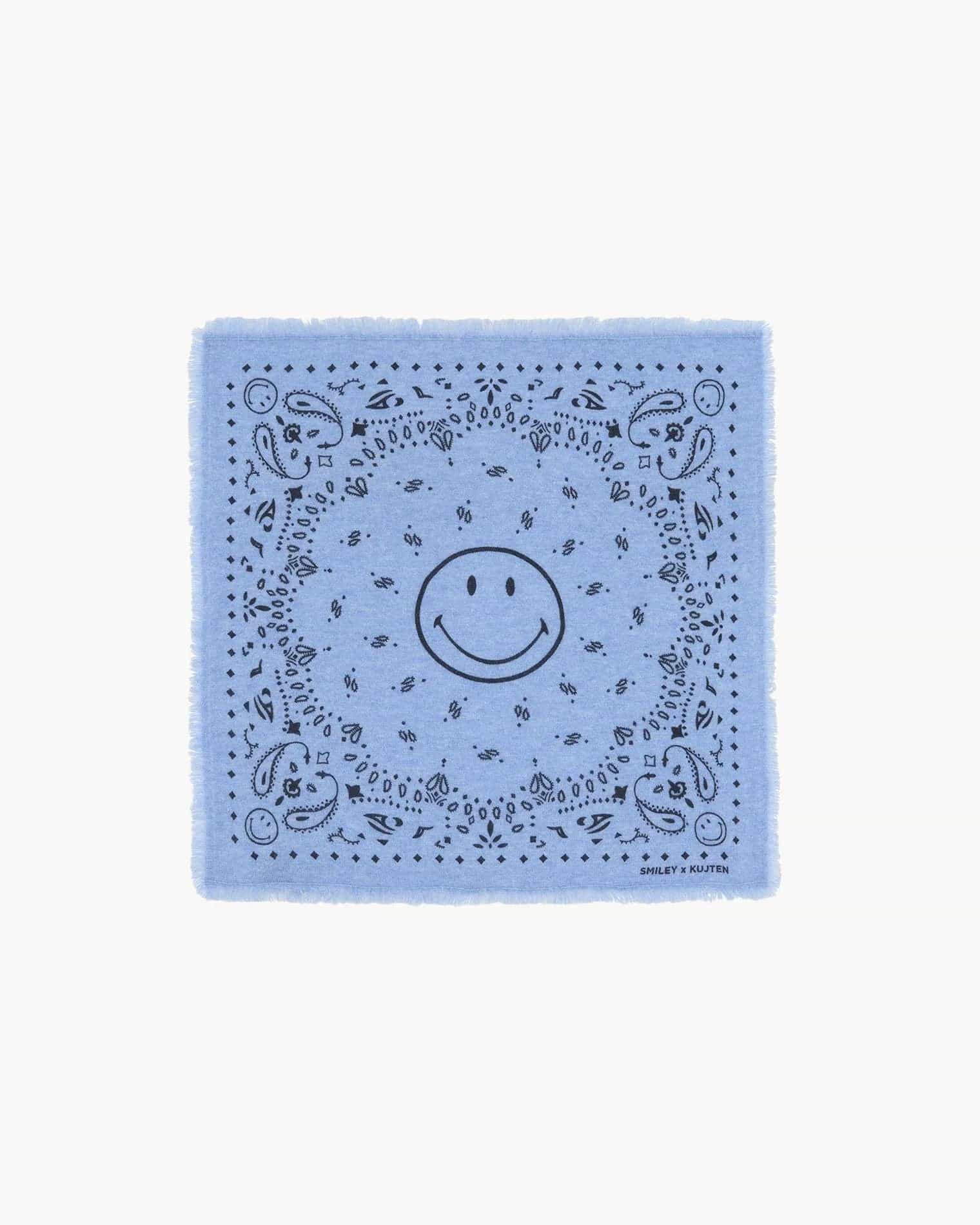 KUJTEN Small Bandana Hachi Smiley Blue Jeans - Bandana - My Suti