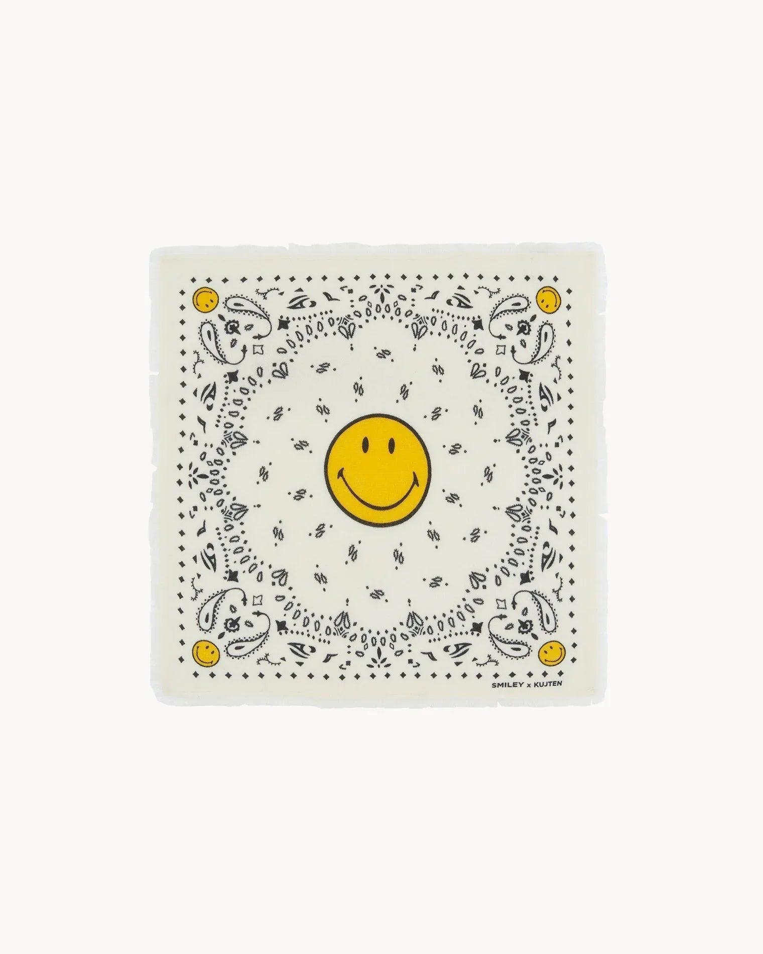 KUJTEN Small Bandana Hachi Smiley White - Bandana - My Suti