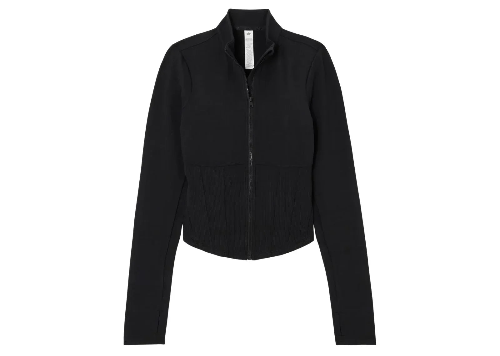 Alo Yoga Airbrush Ribbed Corset Jacket Black - My Suti