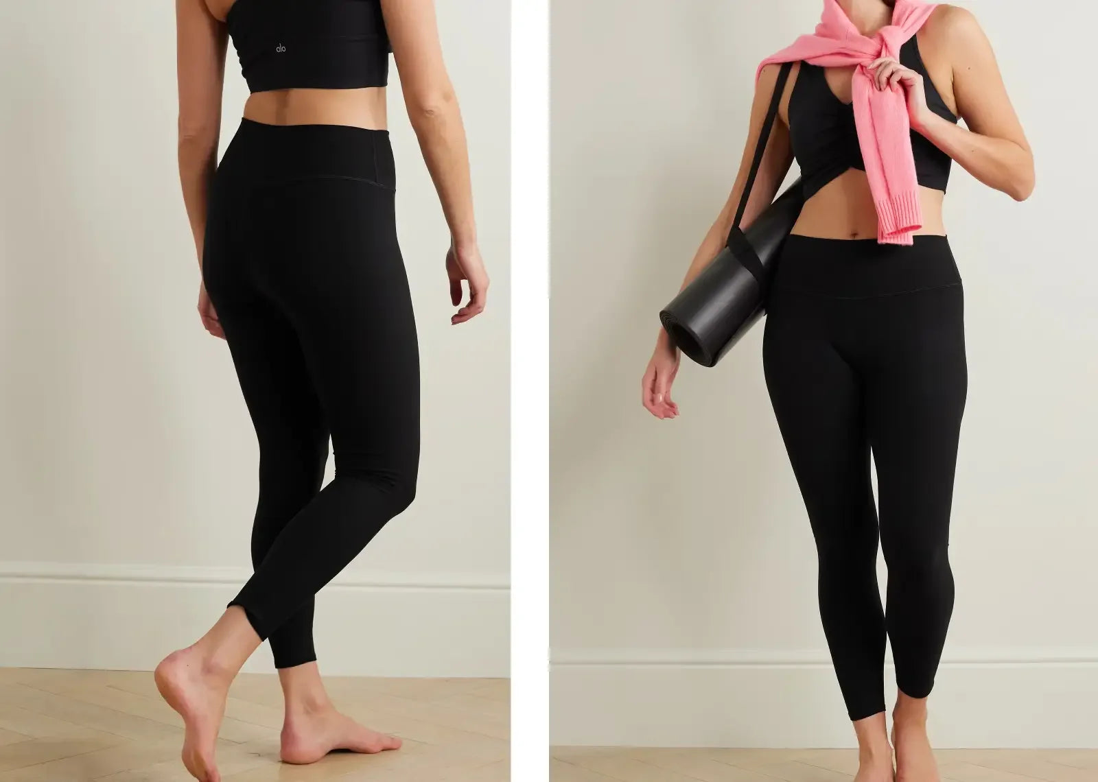 Alo Yoga Alosoft Stretch-Knit 7/8 Leggings Black - My Suti