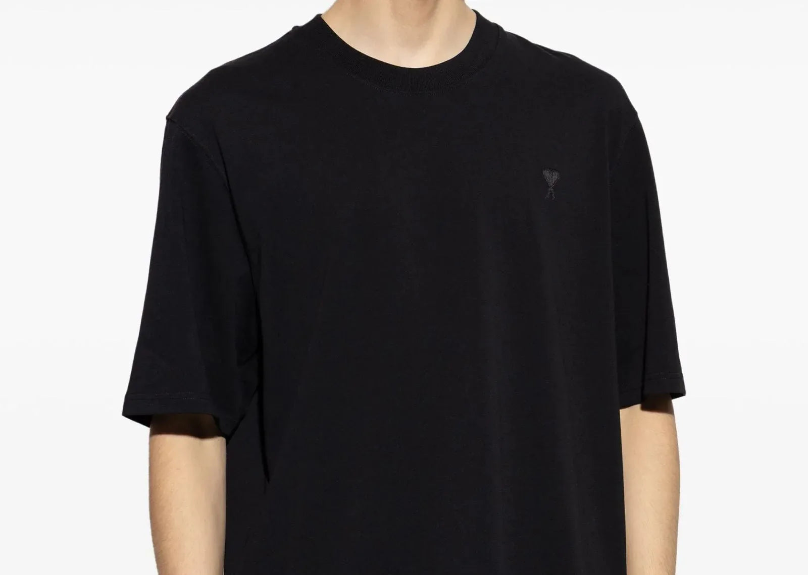 Ami Paris Ami De Coeur Crew Neck T-Shirt Black - My Suti