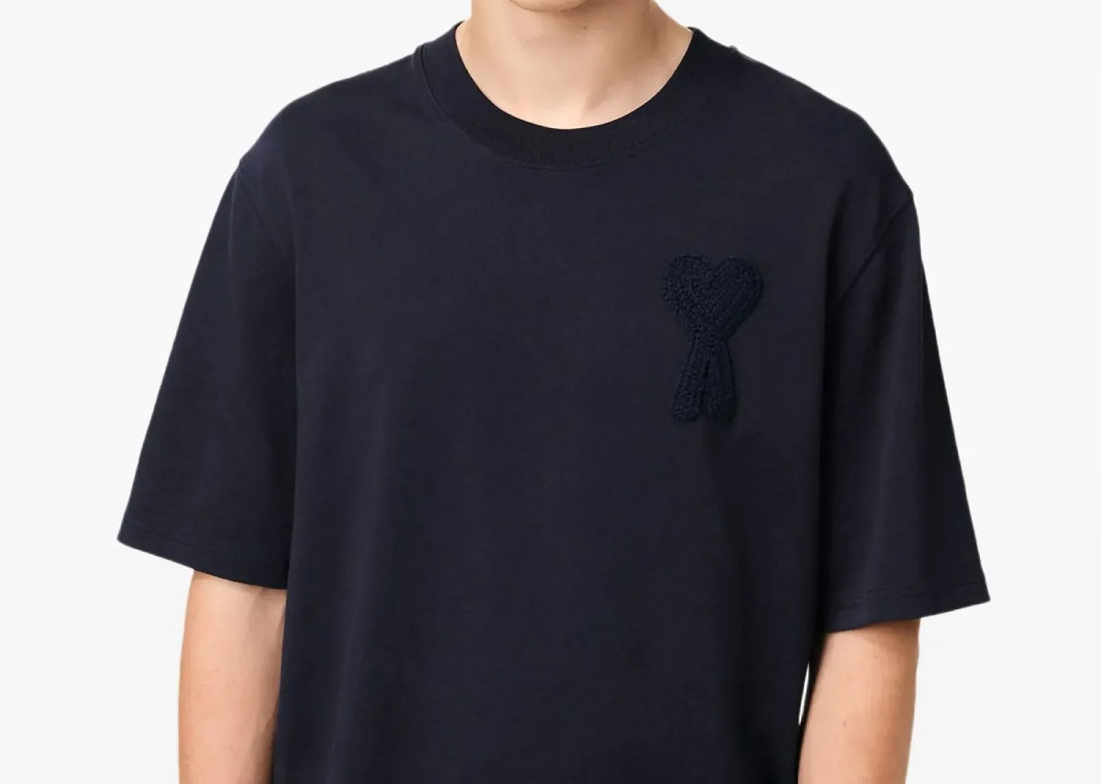 Ami Paris Patch T-Shirt Navy Blue - My Suti