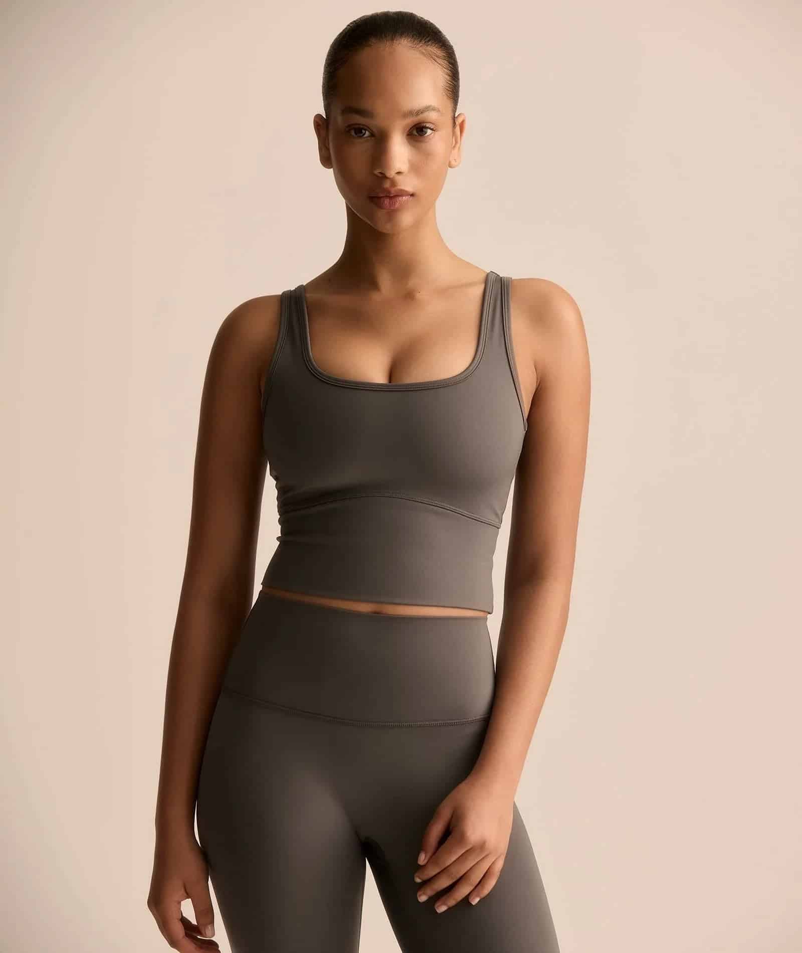 VEHLA CROPPED TANK - SMOKE - Crop Atlet - My Suti