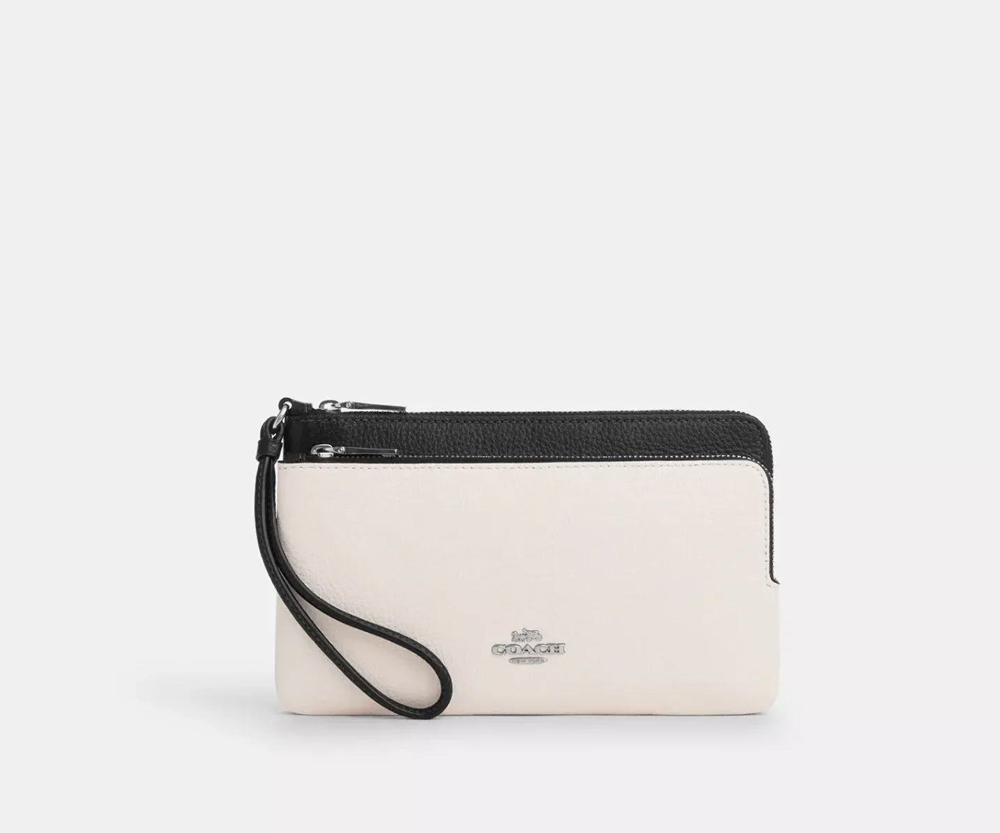 Coach Double Zip Wallet - Silver/Chalk Black Multi - My Suti
