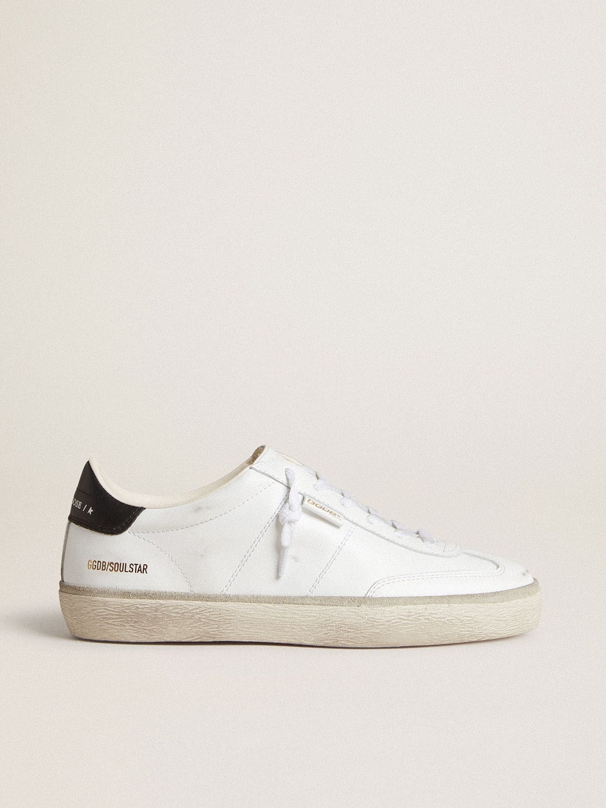 Golden Goose Men's Soul Star In White Leather With Black Leather Heel Tab - Görsel 1