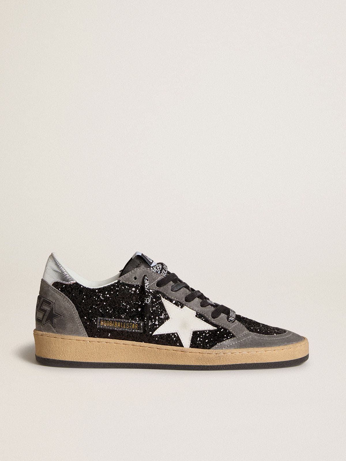 Golden Goose Women's Ball Star In Glitter With Leather Star And Metallic Leather Heel Tab - Görsel 1
