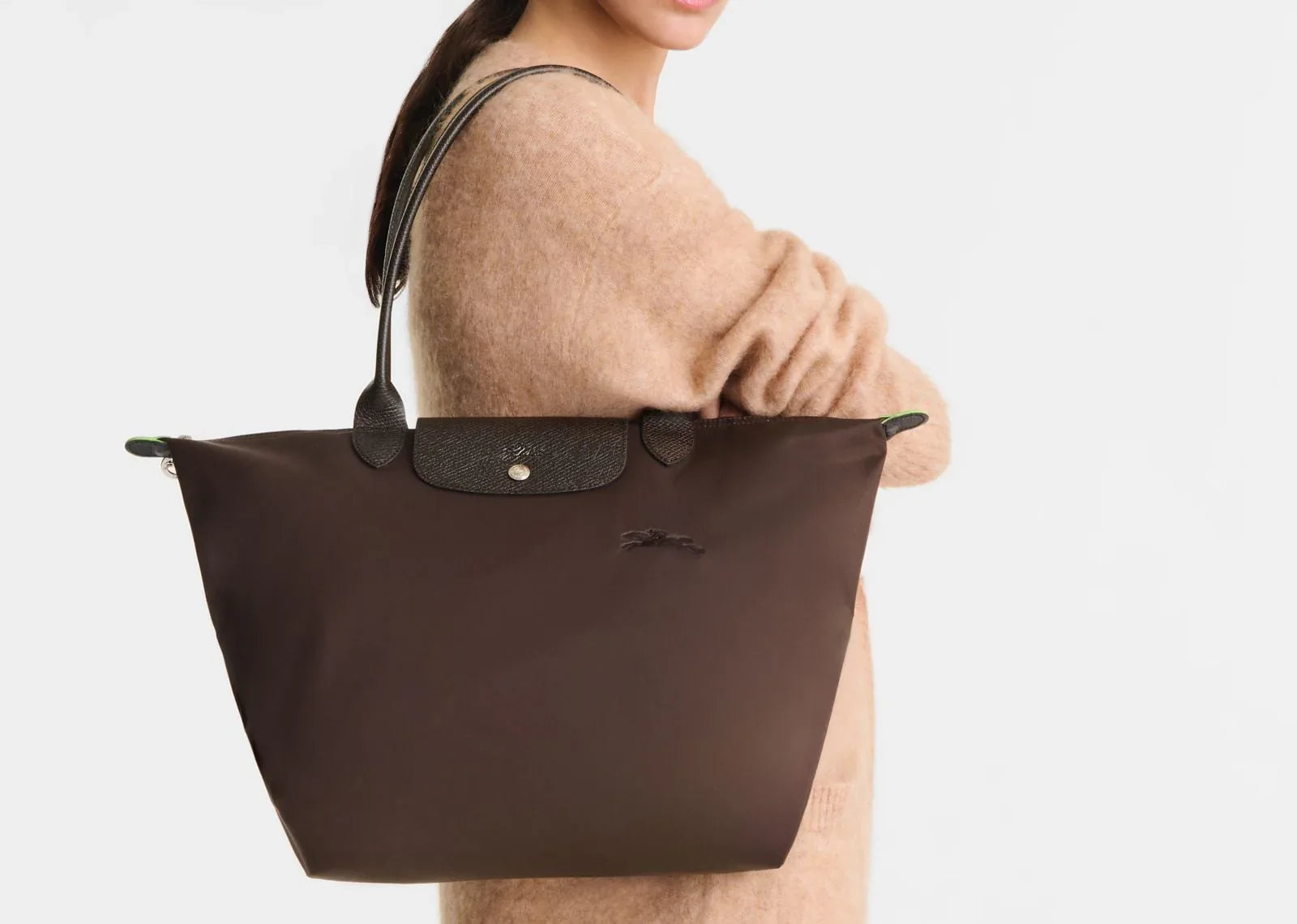 Longchamp Le Pliage Green Large Tote Bag Mocha - My Suti