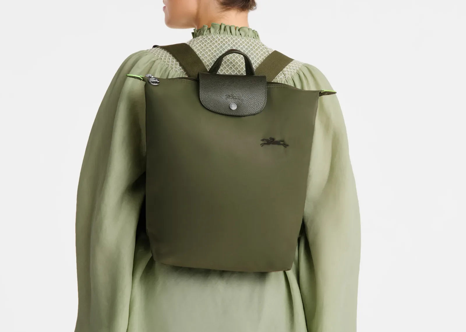 Longchamp Le Pliage Green M Backpack Forest - My Suti