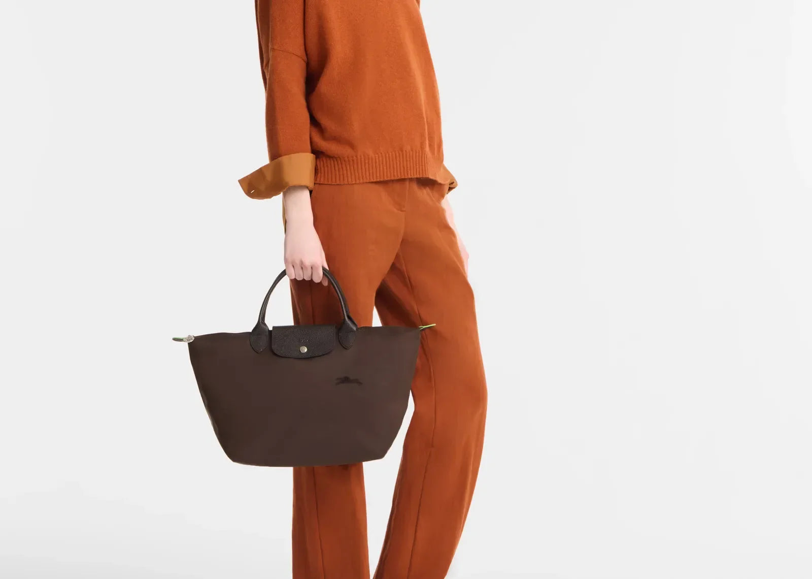 Longchamp Le Pliage Green Medium Handbag Mocha - My Suti