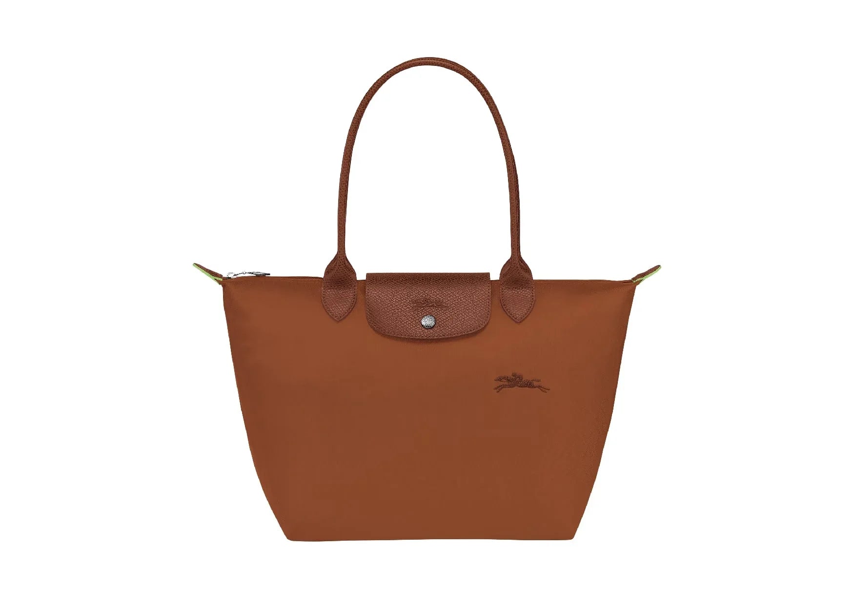 Longchamp Le Pliage Green Medium Tote Bag Cognac - My Suti