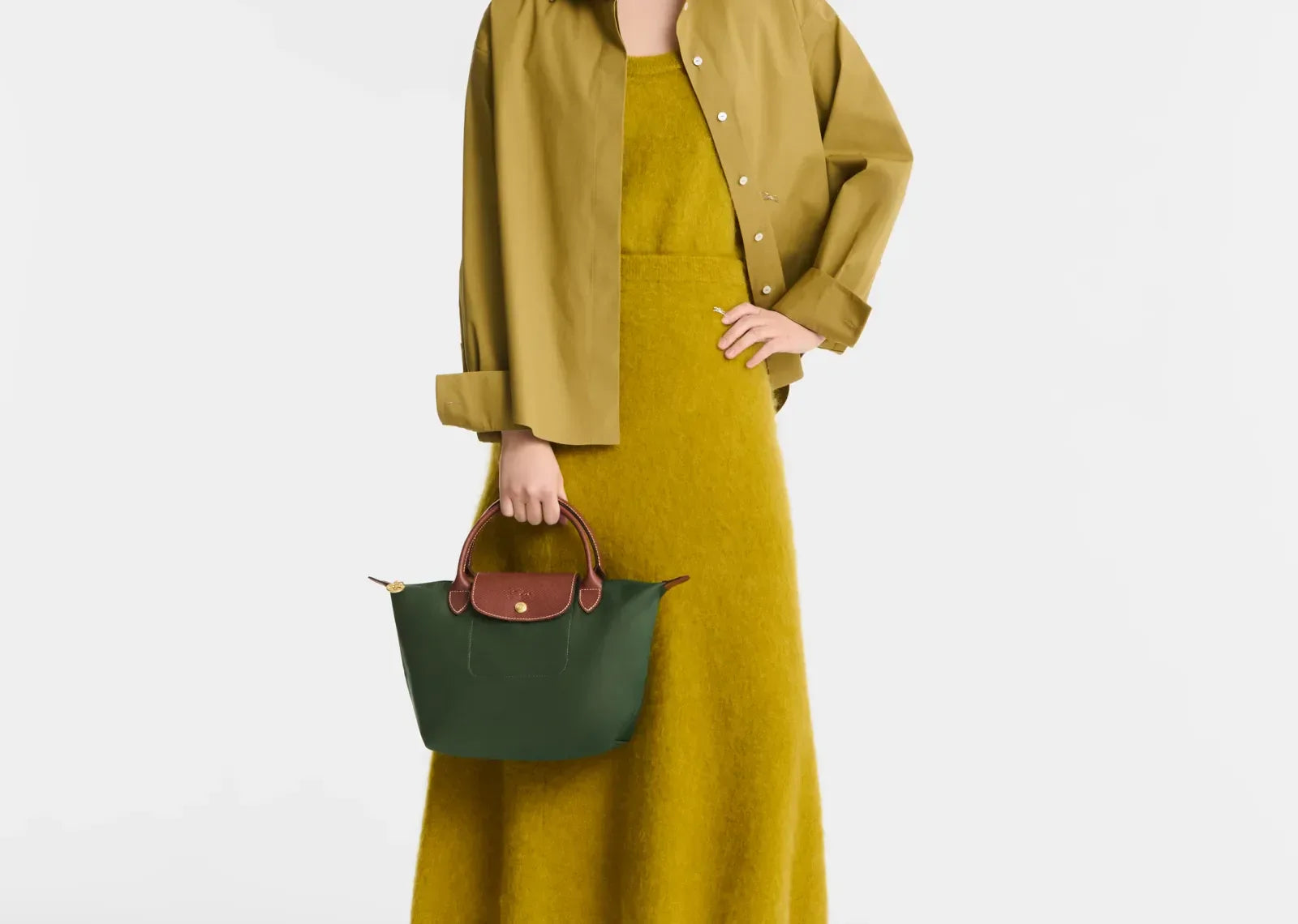 Longchamp Le Pliage Original Small Handbag British Green - My Suti