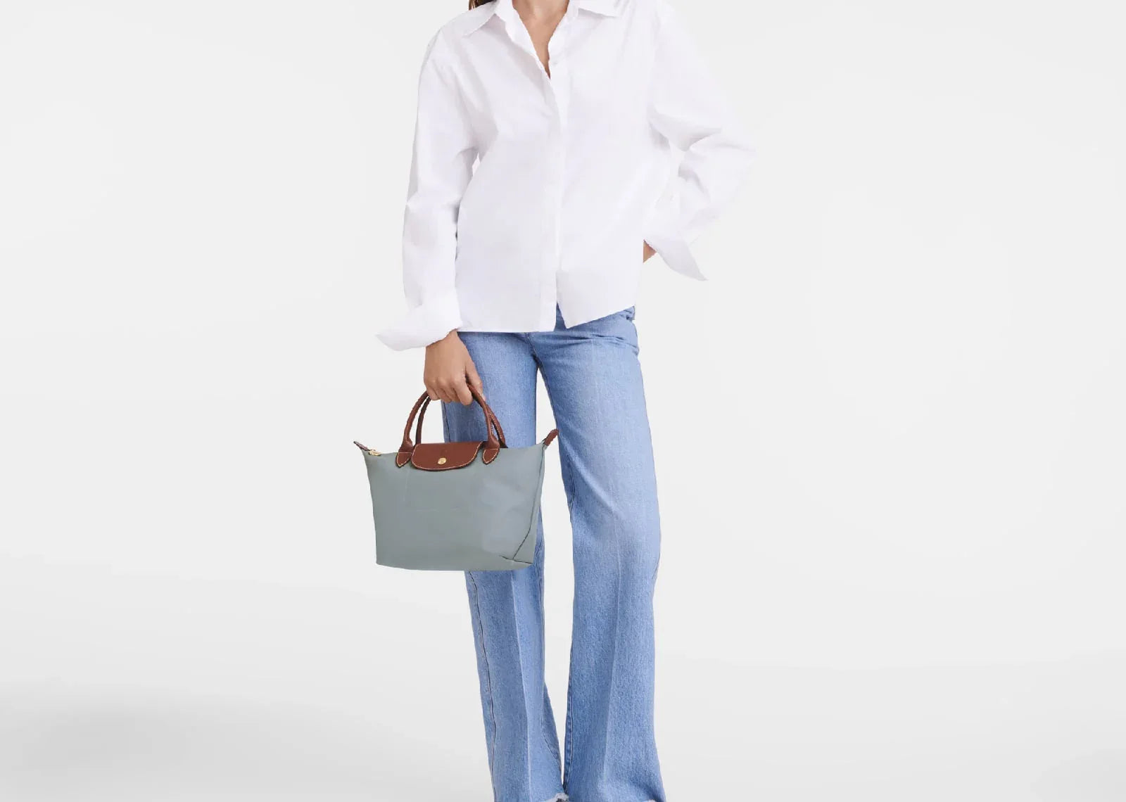 Longchamp Le Pliage Original Small Handbag Steel - My Suti