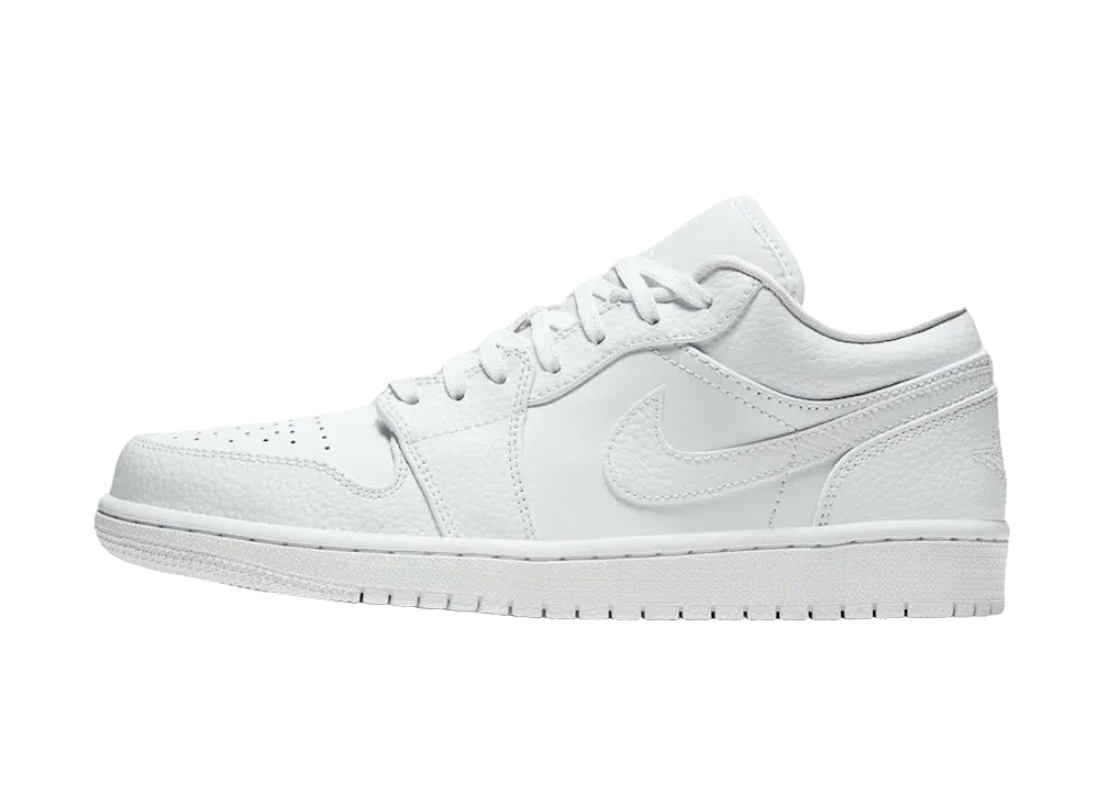 Nike Air Jordan 1 Low Triple White Tumbled Leather - My Suti