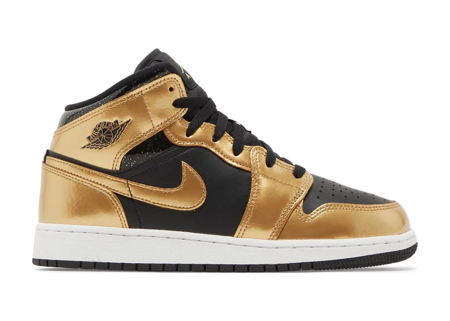 Nike Air Jordan 1 Mid SE Metallic Gold Black (GS) - My Suti