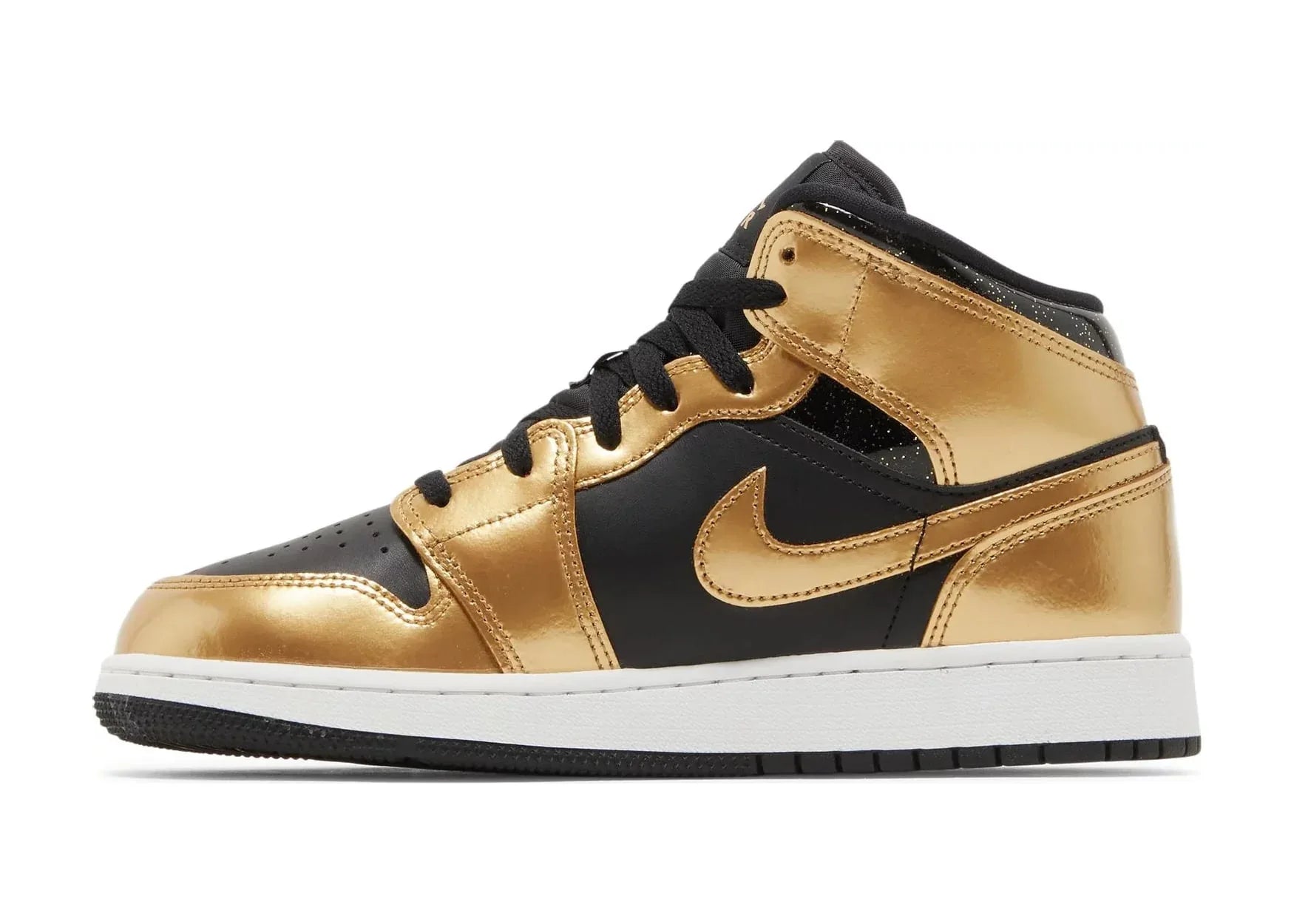 Nike Air Jordan 1 Mid SE Metallic Gold Black (GS) - My Suti