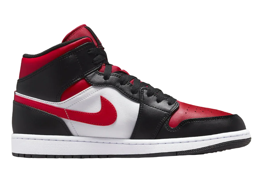 Nike Air Jordan 1 Mid White Black Red (2022) - My Suti