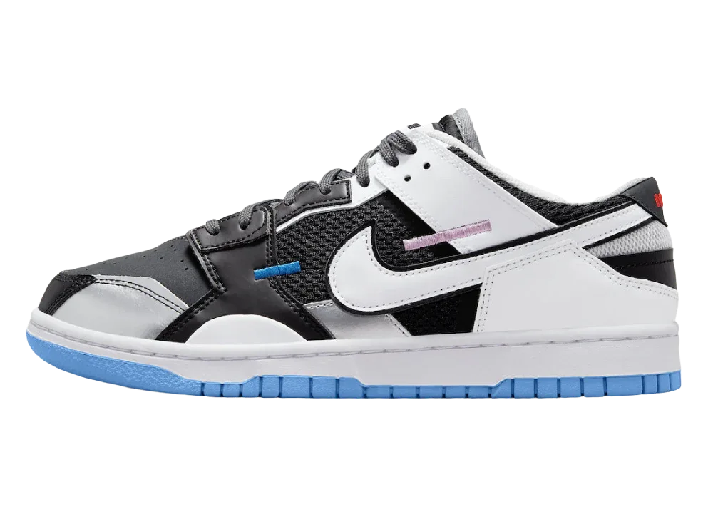 Nike Dunk Low Scrap Black Neutral Grey University Blue White - My Suti