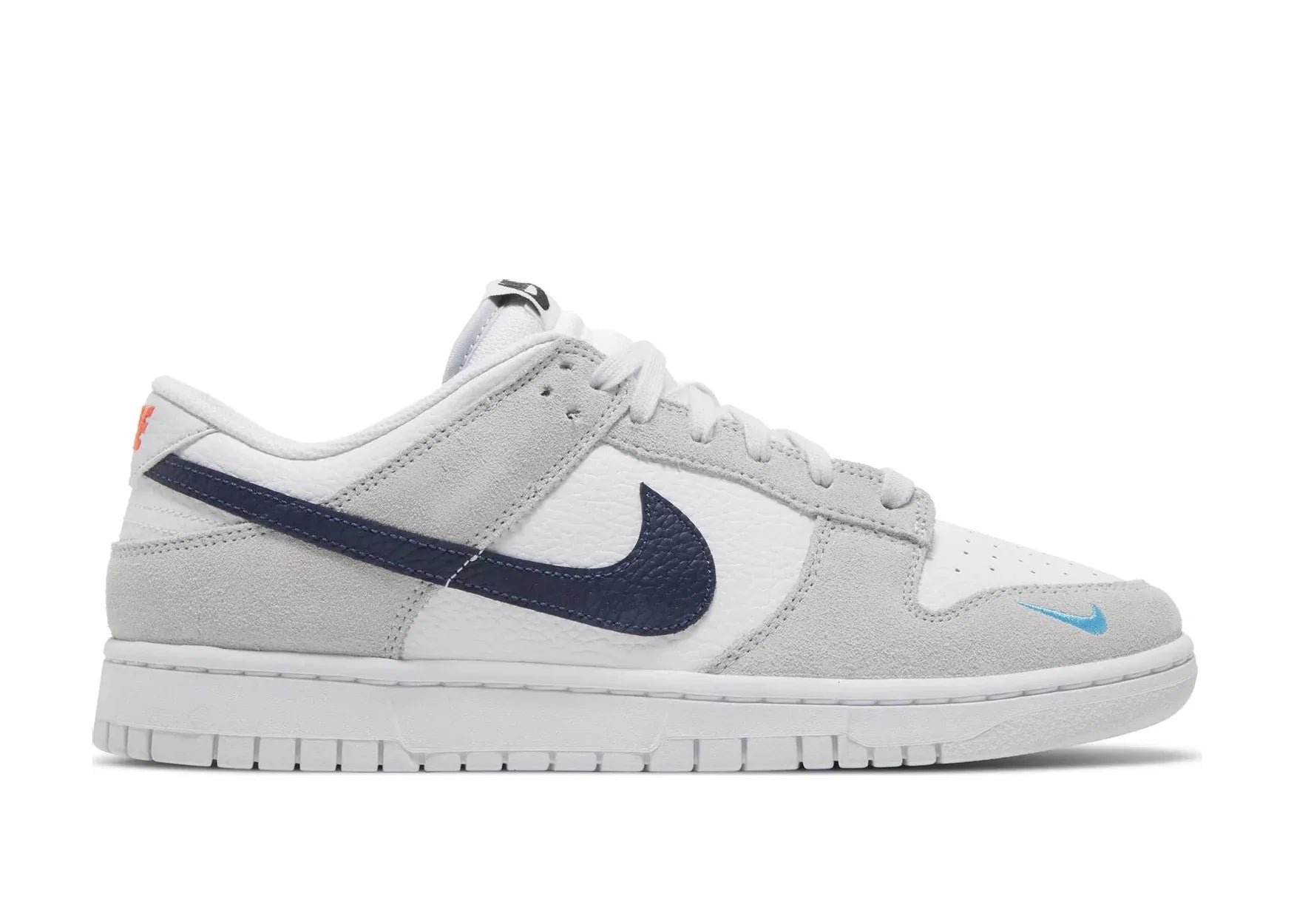 Nike Dunk Low White Grey Navy Aqua Mini Swoosh - My Suti Nike Dunk Low White Grey Navy Aqua Mini Swoosh - My Suti