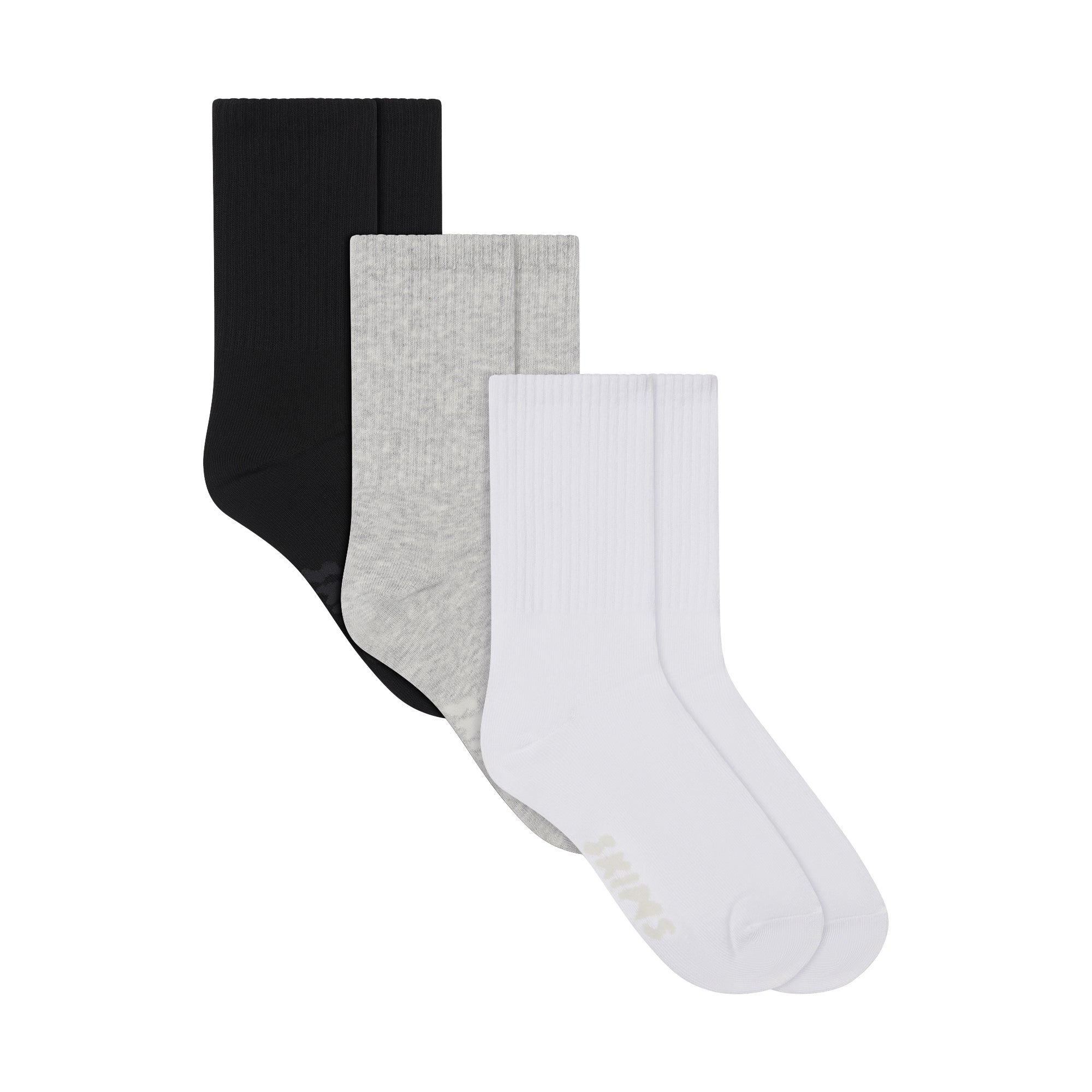 SKIMS RIBBED CREW SOCK 3-PACK | CORE MULTI