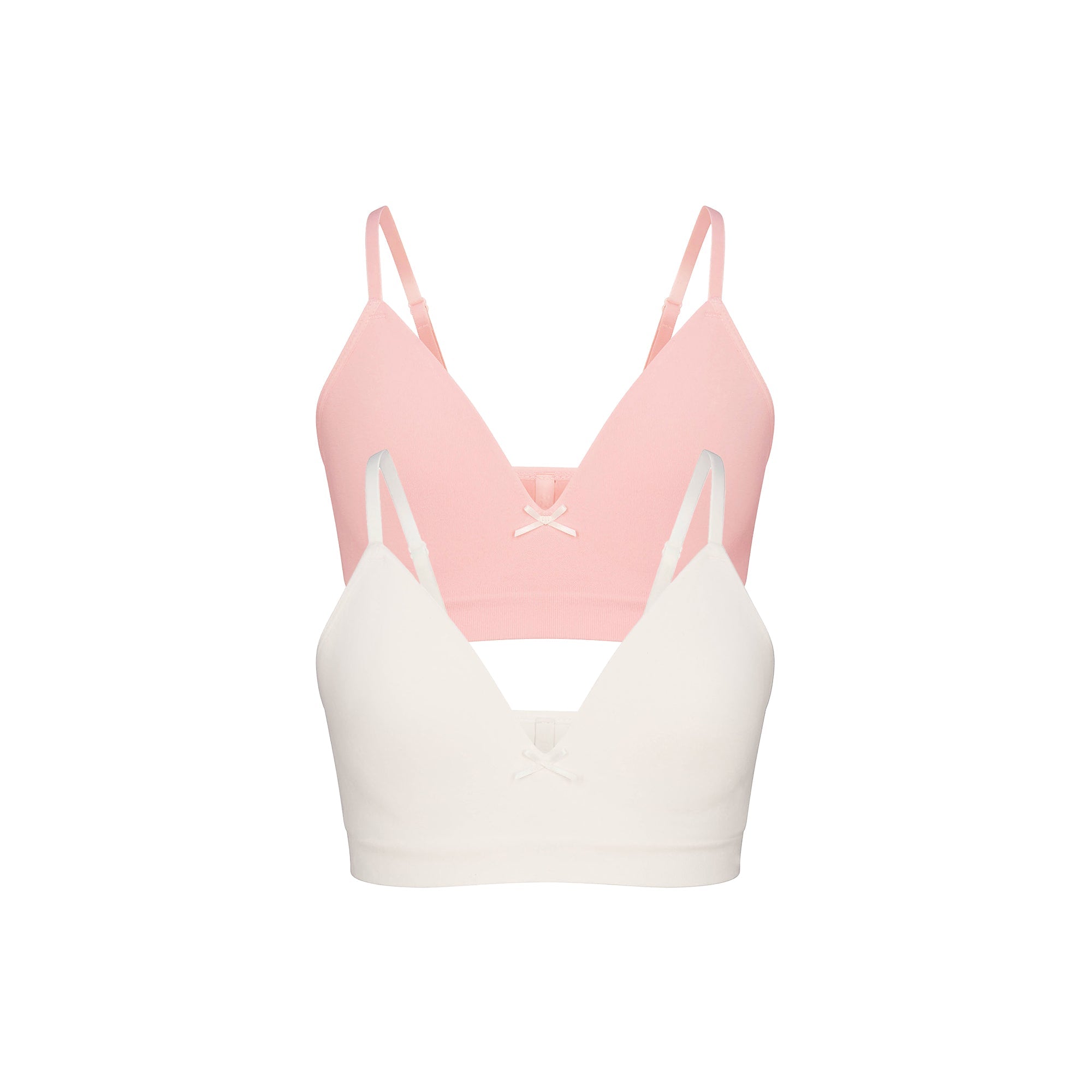 SKIMS COTTON SEAMLESS JUNIORS TRAINING BRA 2-PACK | MARBLE AND BALLET