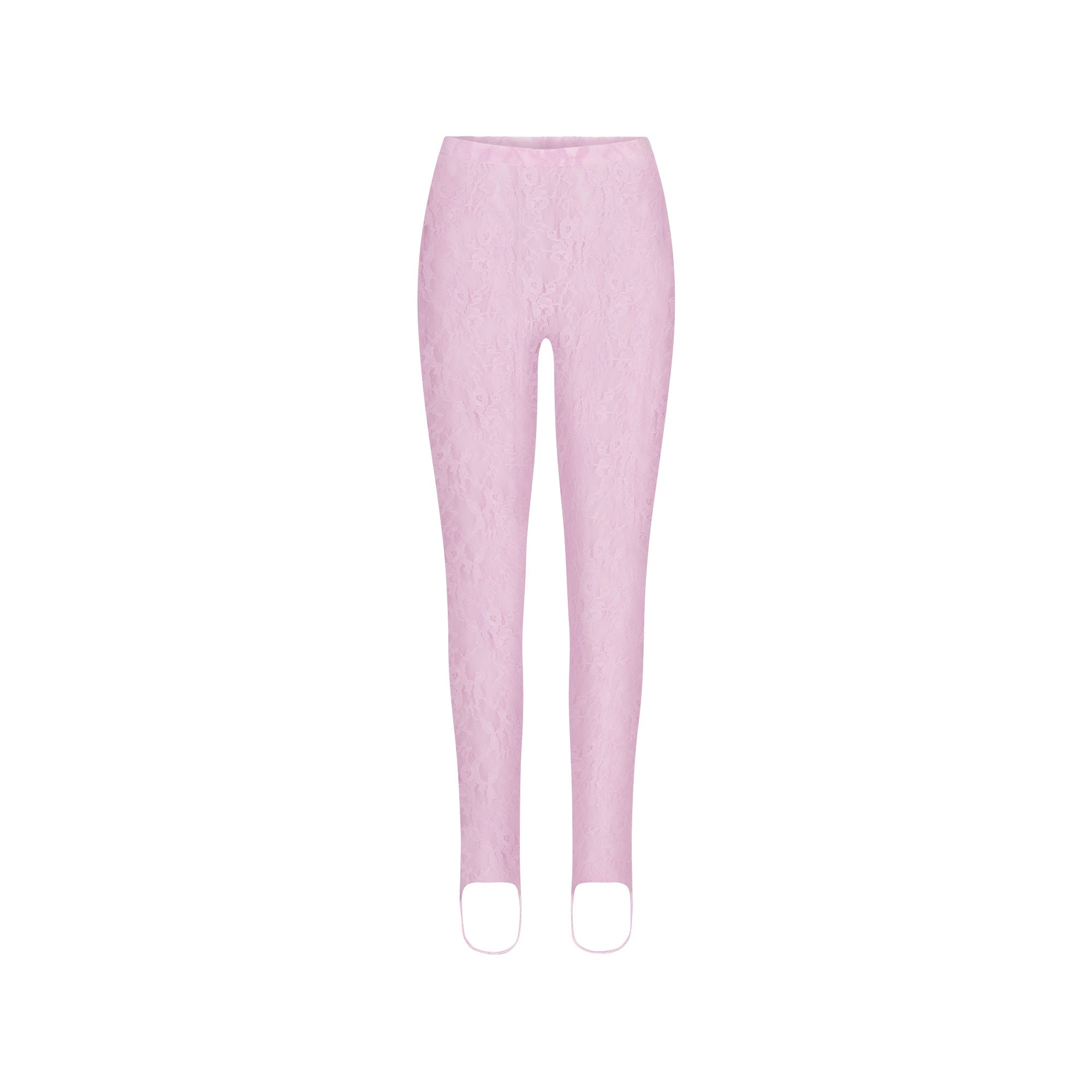 SKIMS STRETCH LACE STIRRUP LEGGING | BABY PINK - Görsel 1