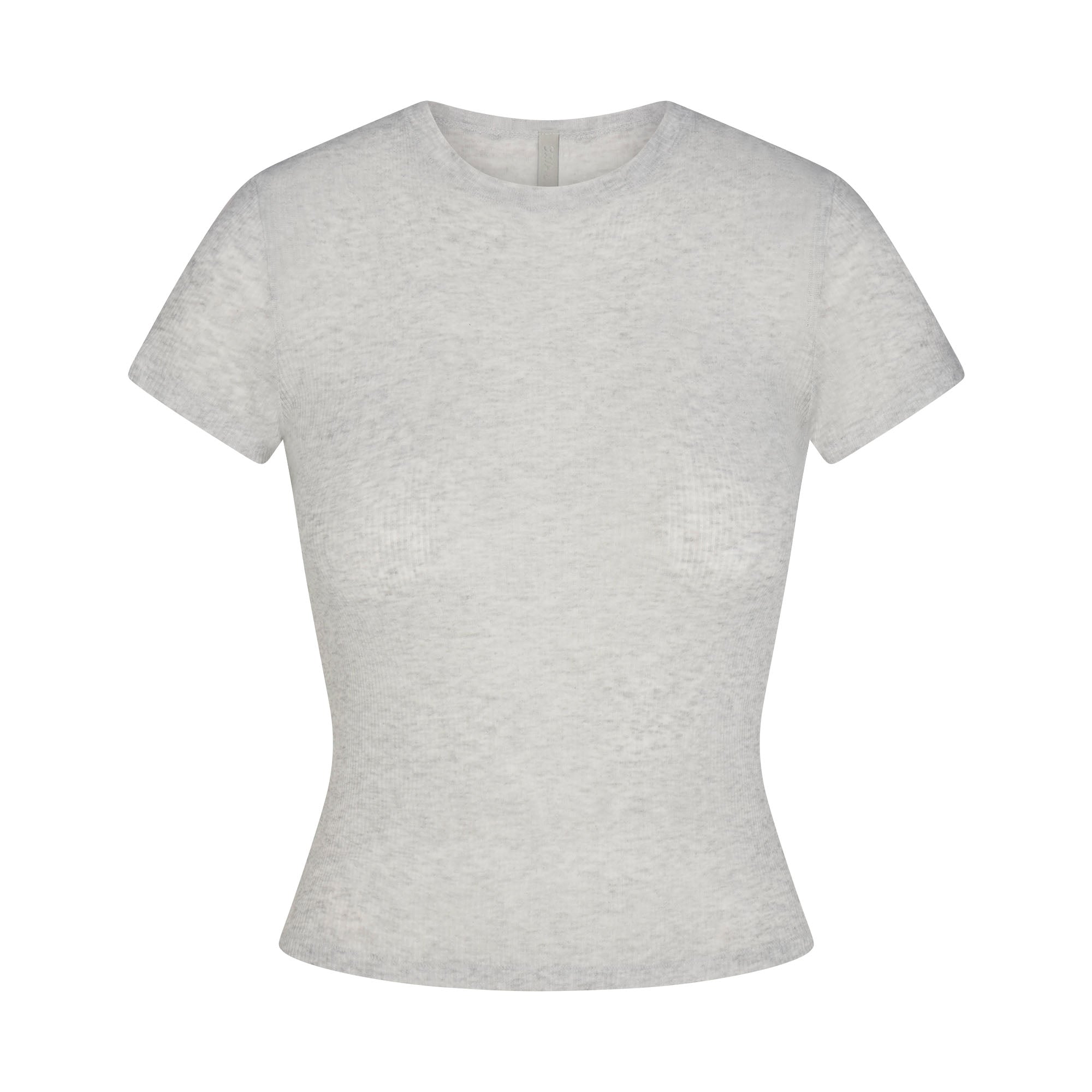SKIMS SHEER RIB T-SHIRT | LIGHT HEATHER GREY