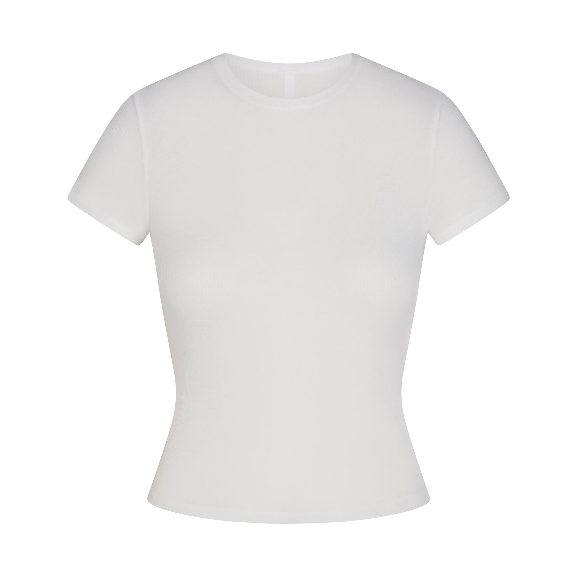 SKIMS SHEER RIB T-SHIRT | SNOW