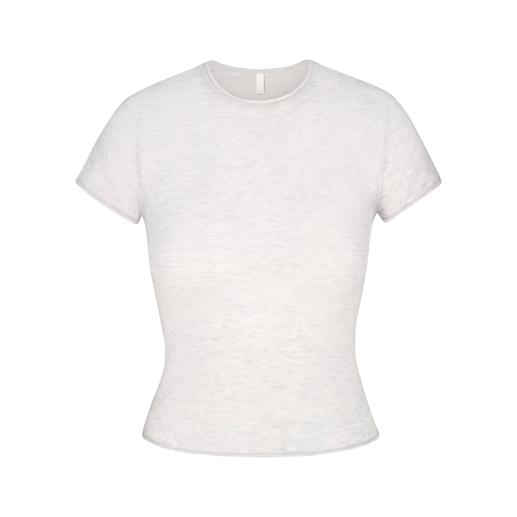 SKIMS FEATHERWEIGHT CASHMERE TEE | LIGHT HEATHER GREY - Görsel 1