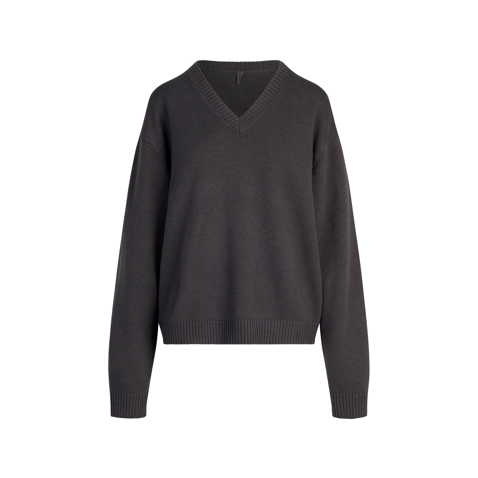SKIMS SWEATER KNITS PULLOVER V NECK | ASH - Görsel 1