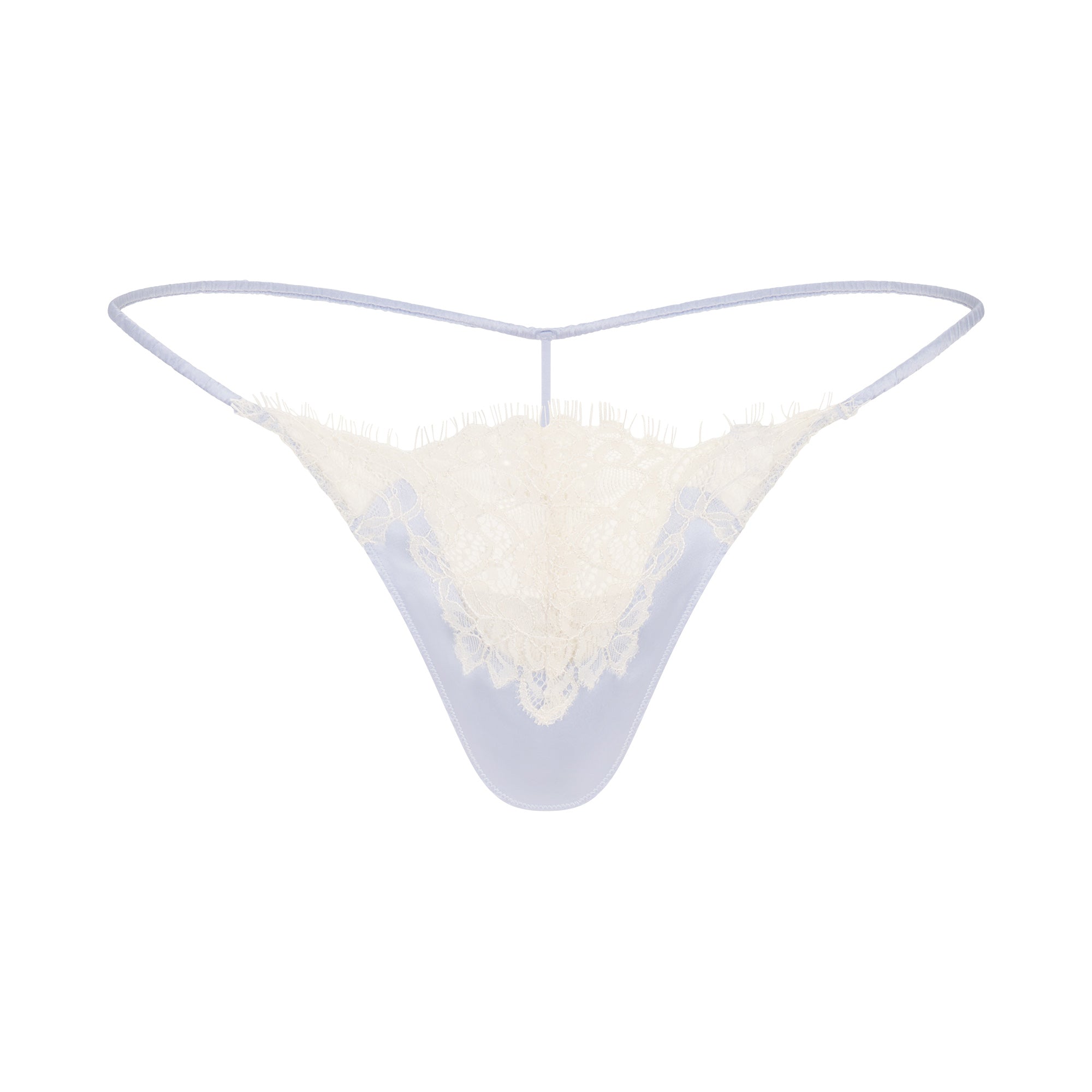 SKIMS SILK LACE STRING THONG | PERIWINKLE CONTRAST - Görsel 1