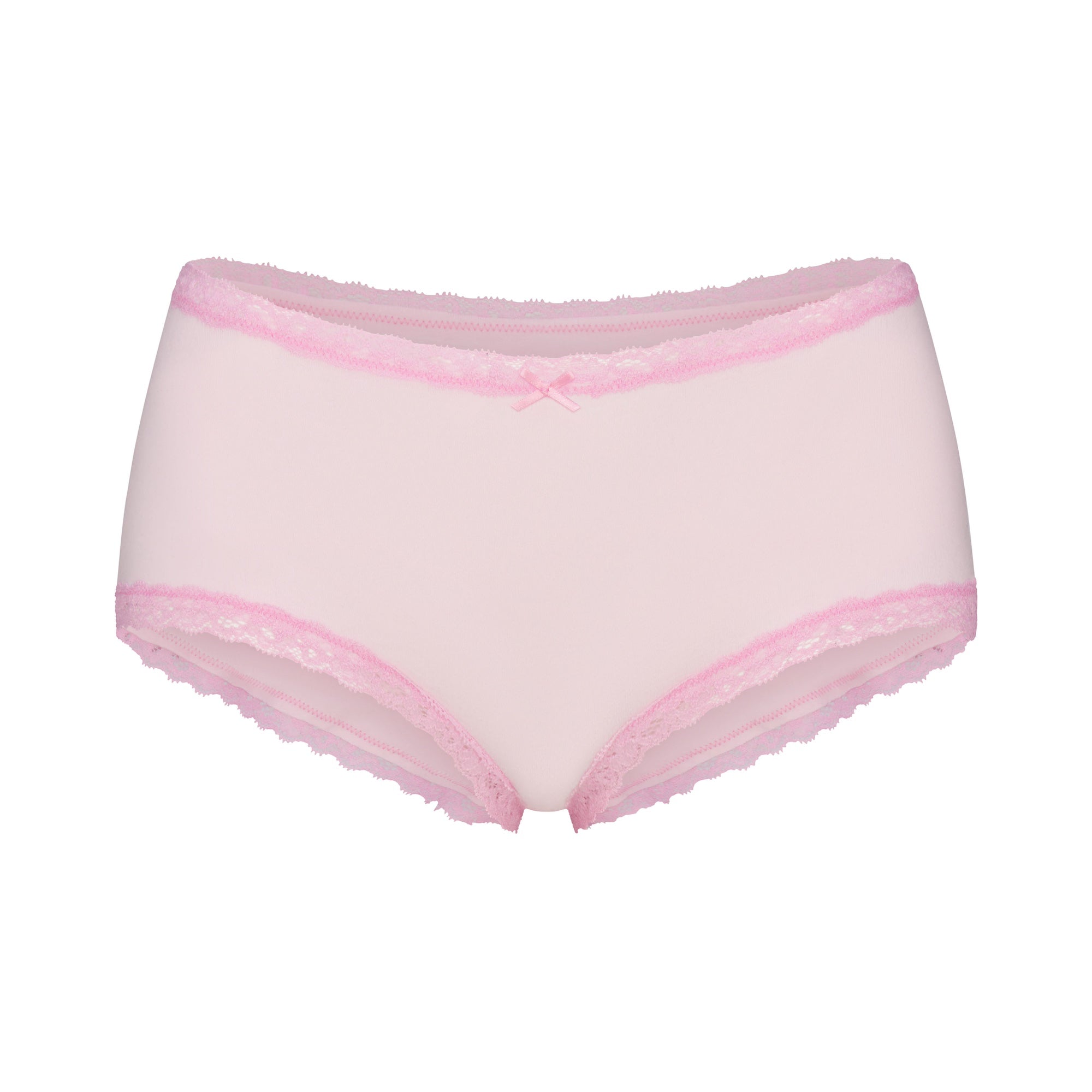 SKIMS LIGHTWEIGHT COTTON LACE BOY SHORT | CHERRY BLOSSOM