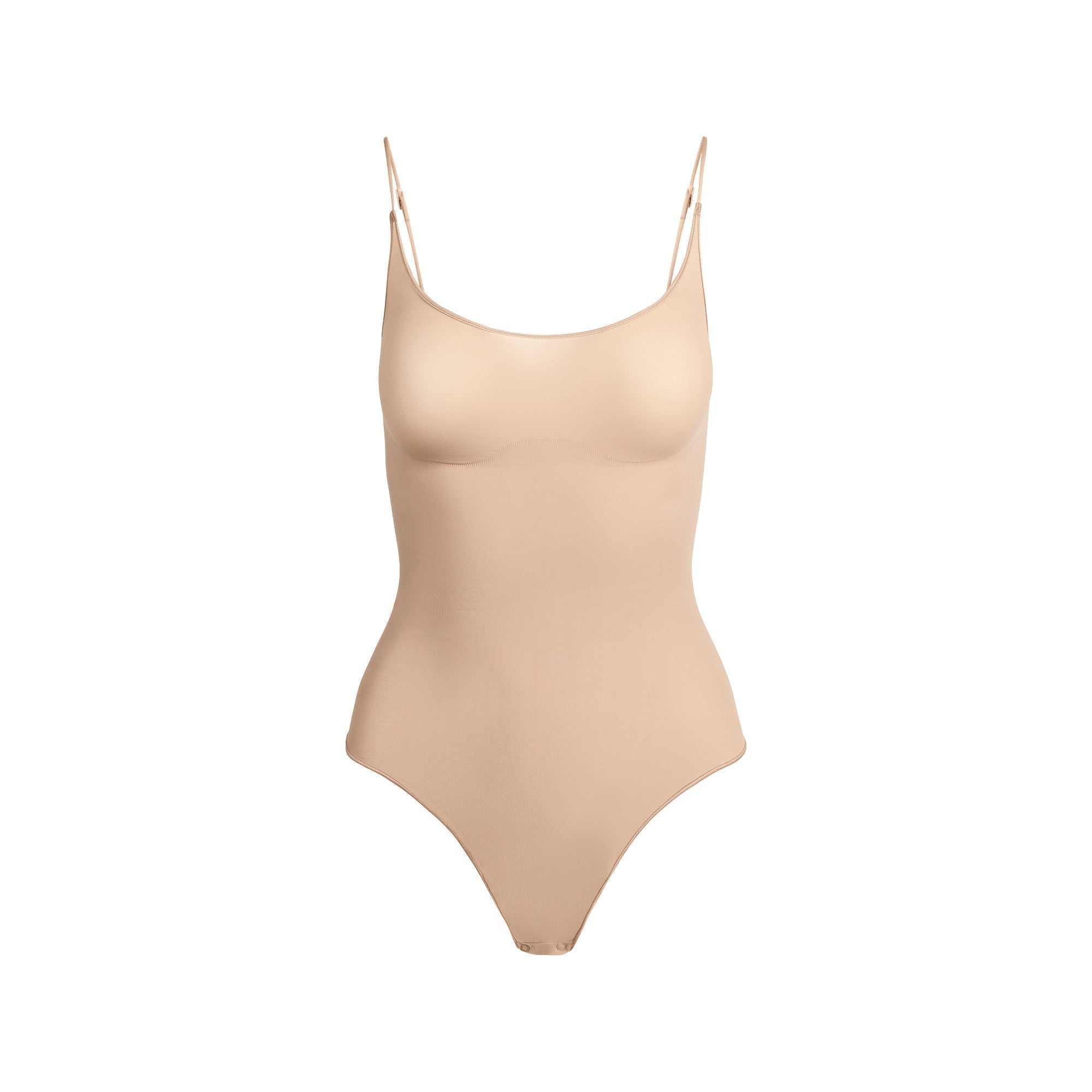 SKIMS SHEER SEAMLESS THONG BODYSUIT | CLAY