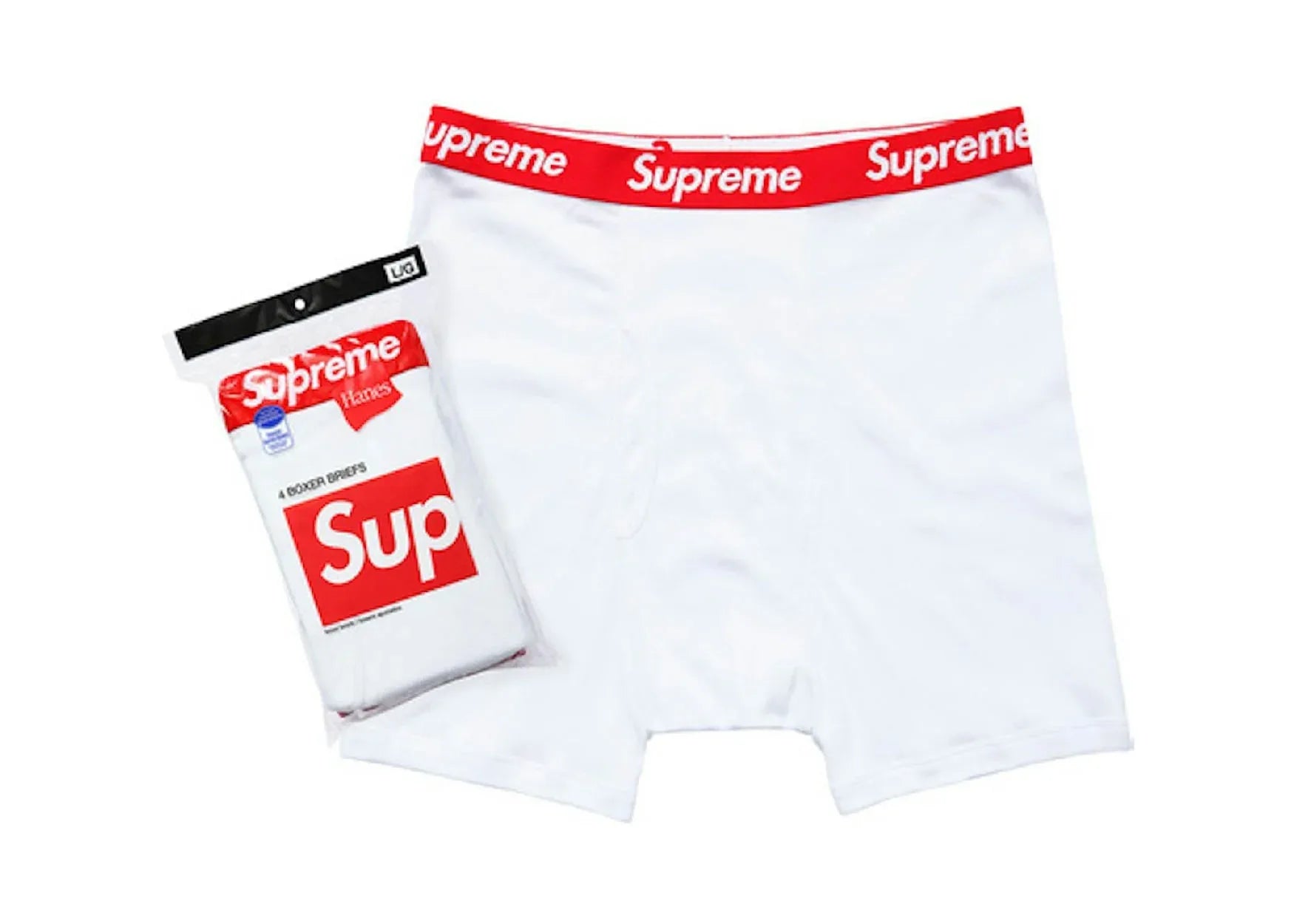 Supreme Hanes Boxer Briefs (4 Pack) White - My Suti