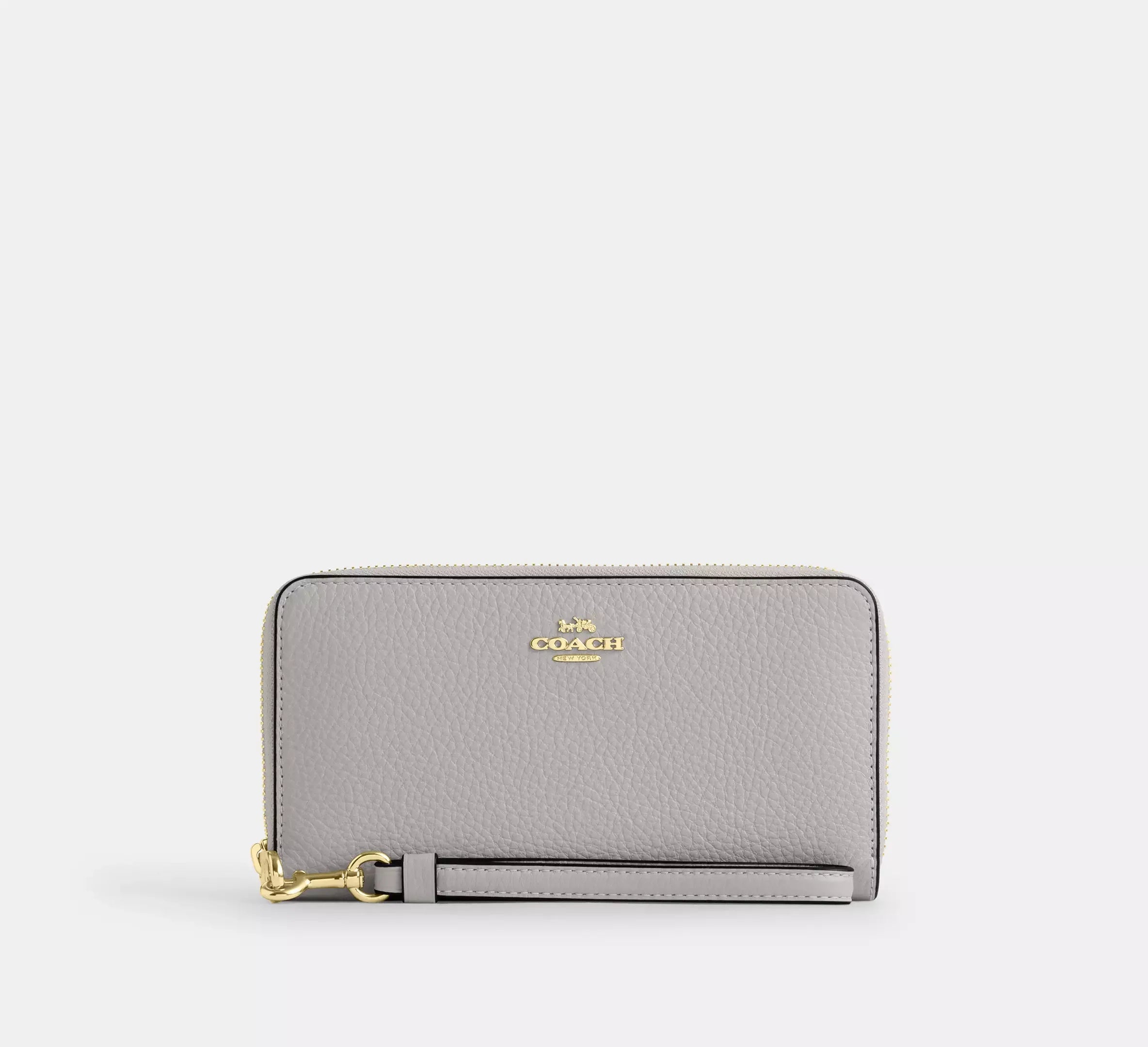 Coach Long Zip Around Wallet - Gold/Dove Grey - My Suti