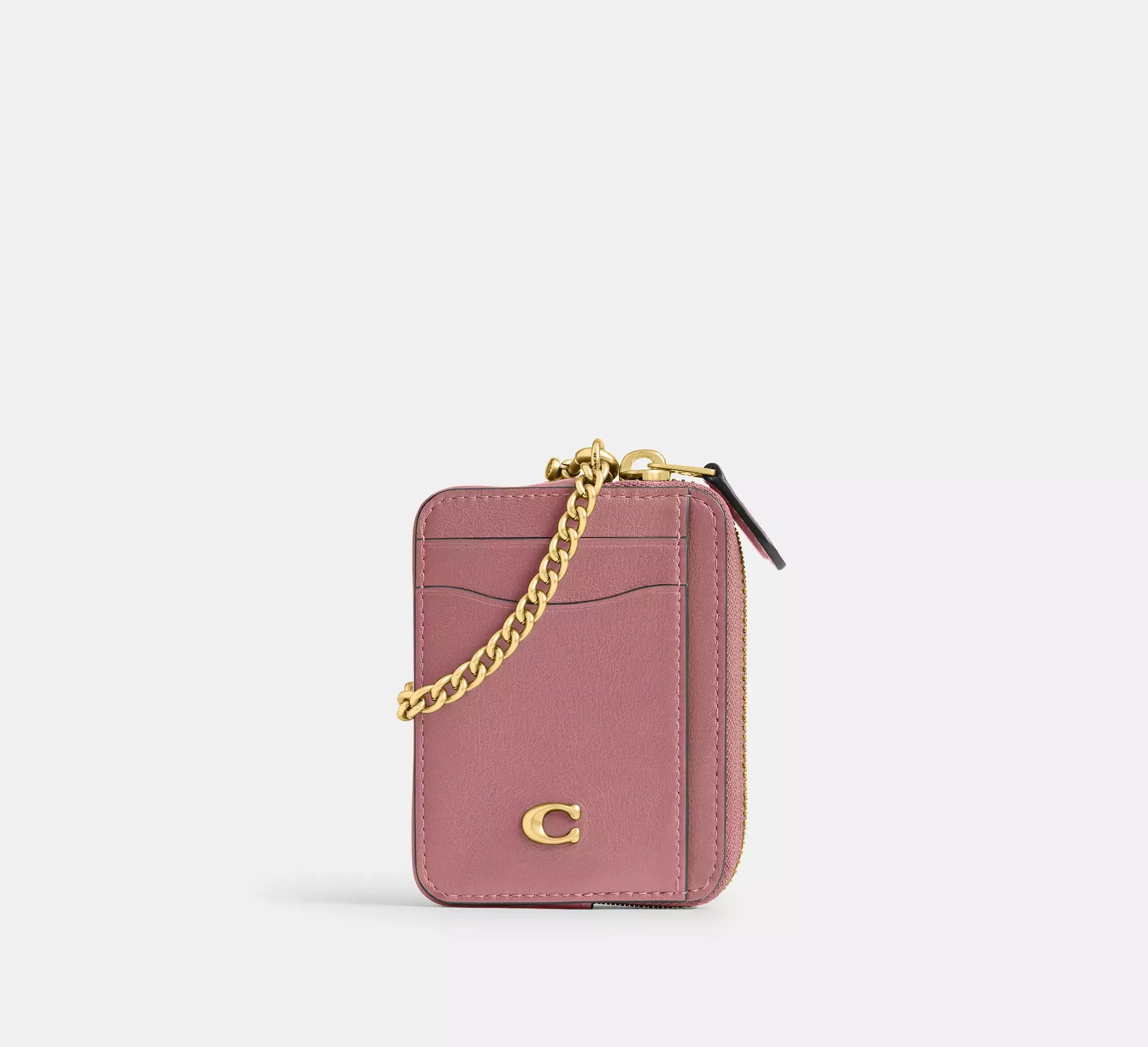Coach Essential Chain Card Case - Brass/Peony - My Suti