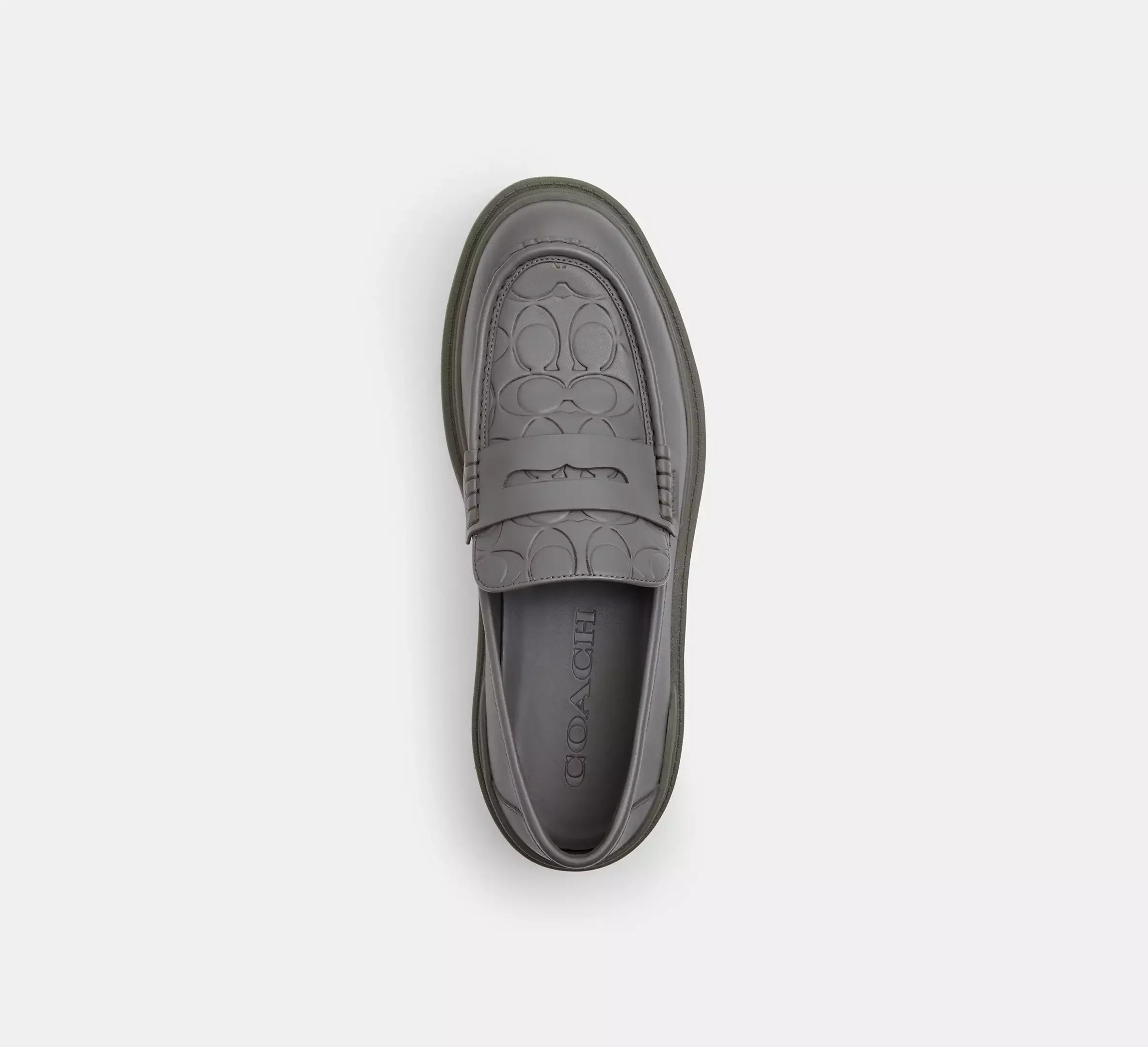Coach Men's Loafer With Signature Print - Charcoal - My Suti