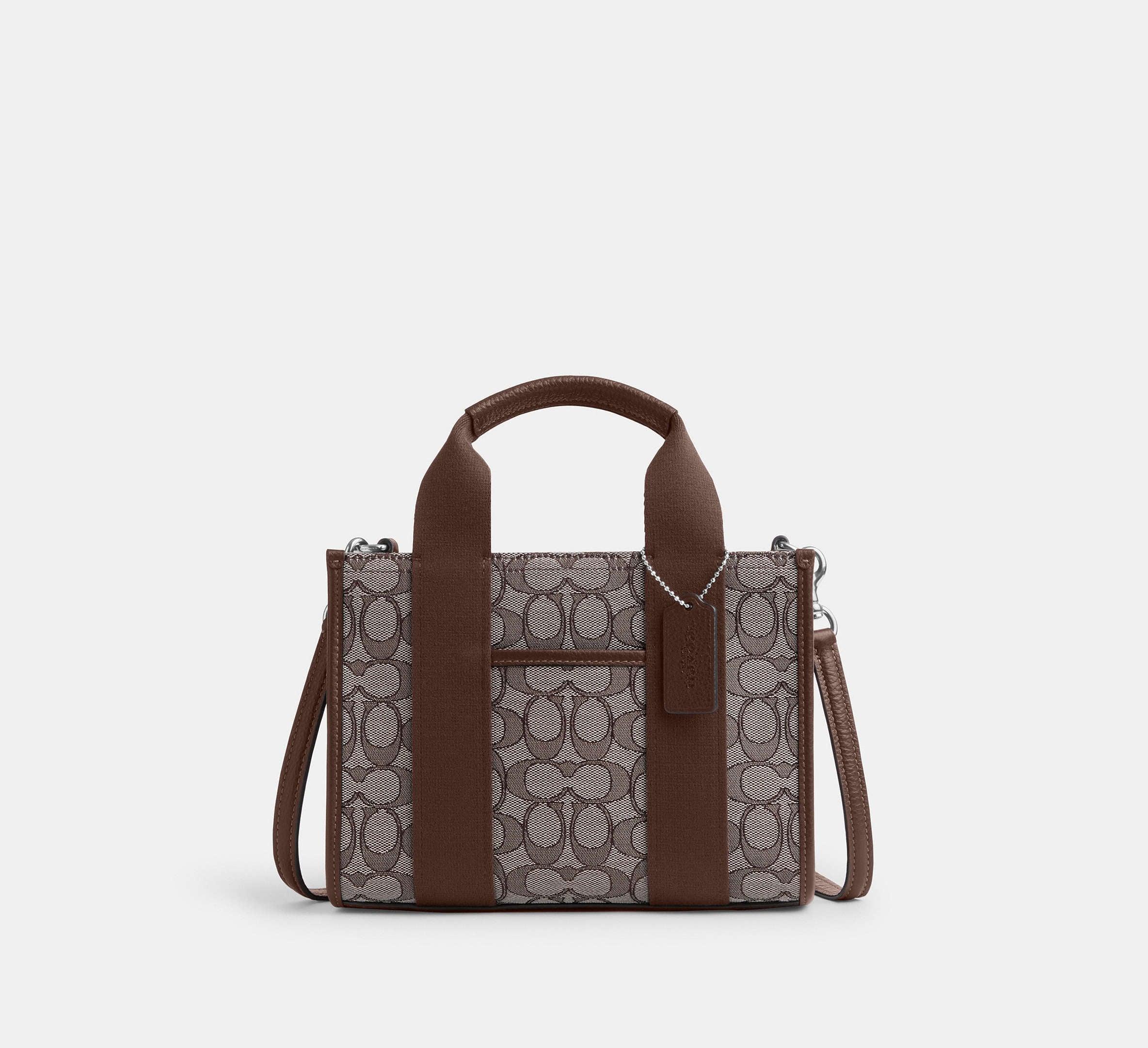 Coach Smith Tote Bag 24 In Signature Jacquard - Silver/Oak/Maple - My Suti