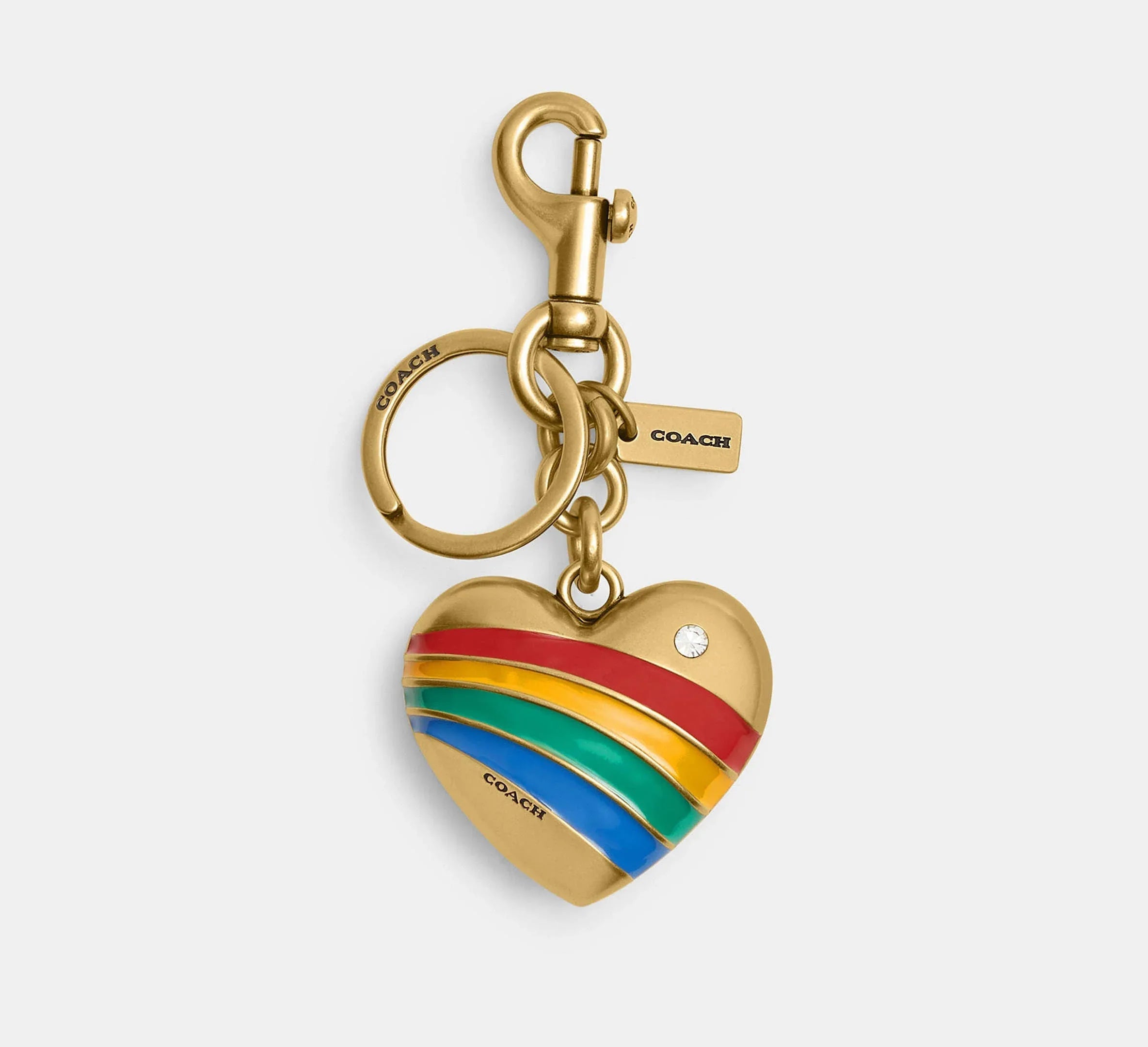 Coach Heart Bag Charm - Gold/Multi - My Suti