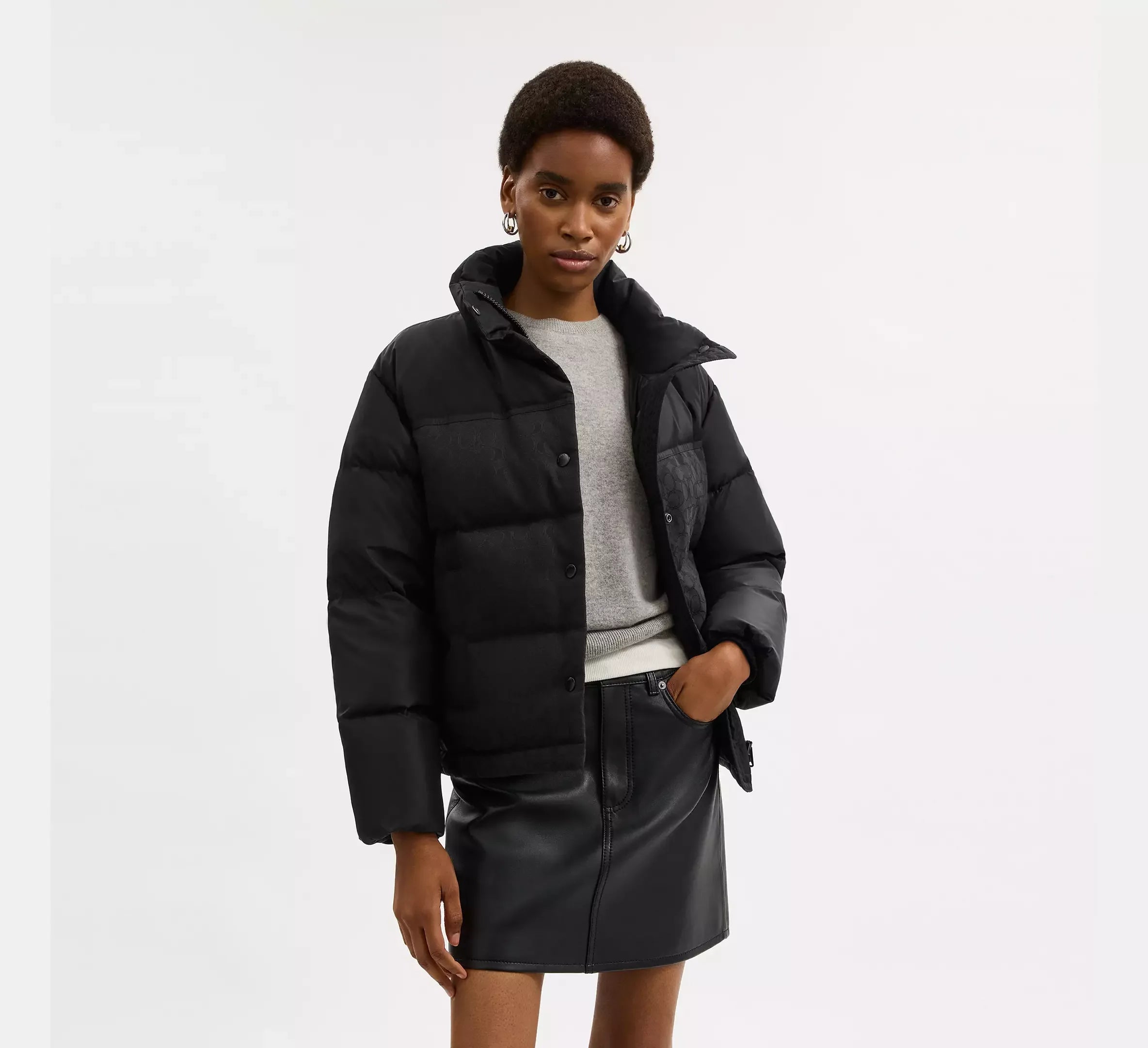 Coach Signature Down Jacket - Black - My Suti