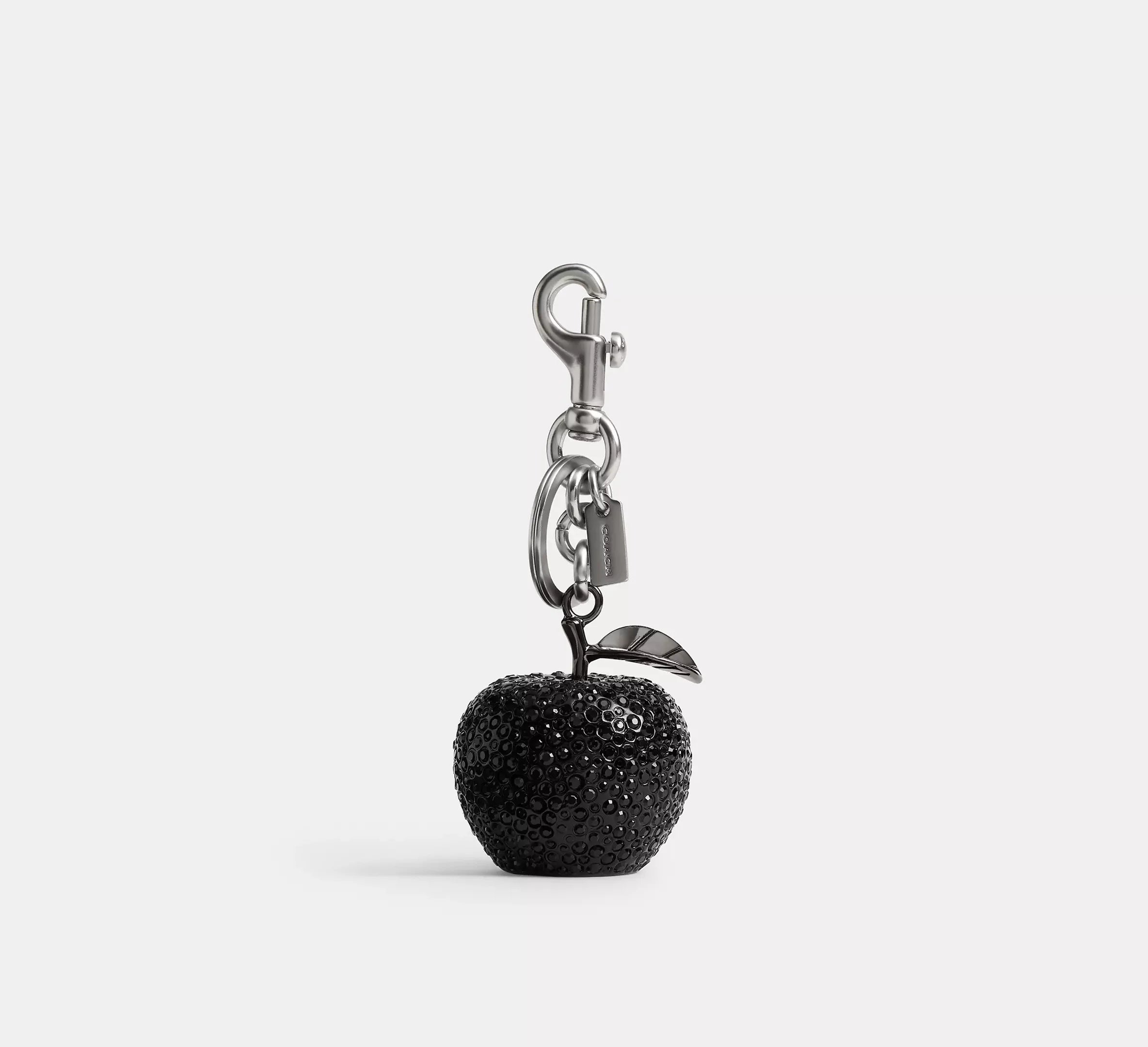 Coach Crystal Apple Bag Charm - Silver/Black - My Suti