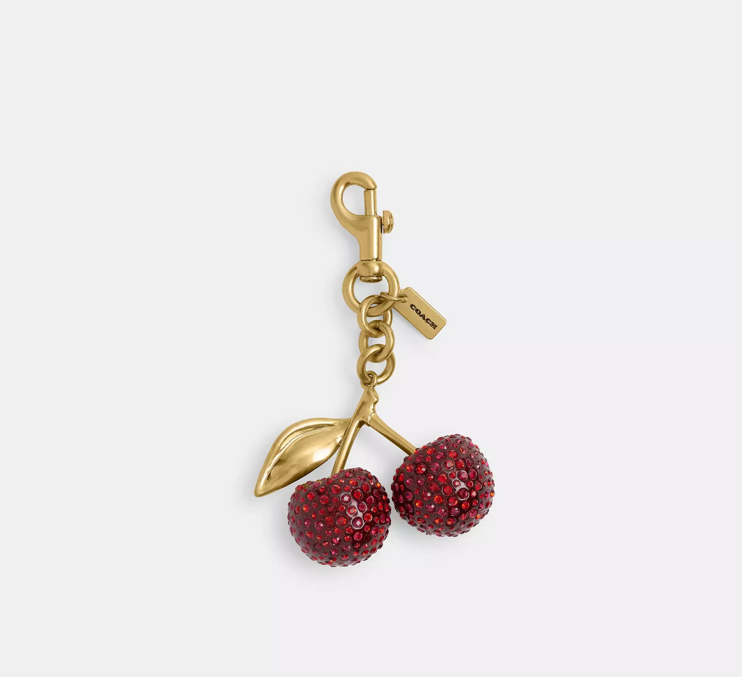 Coach Crystal Cherry Bag Charm - Brass/Red - My Suti