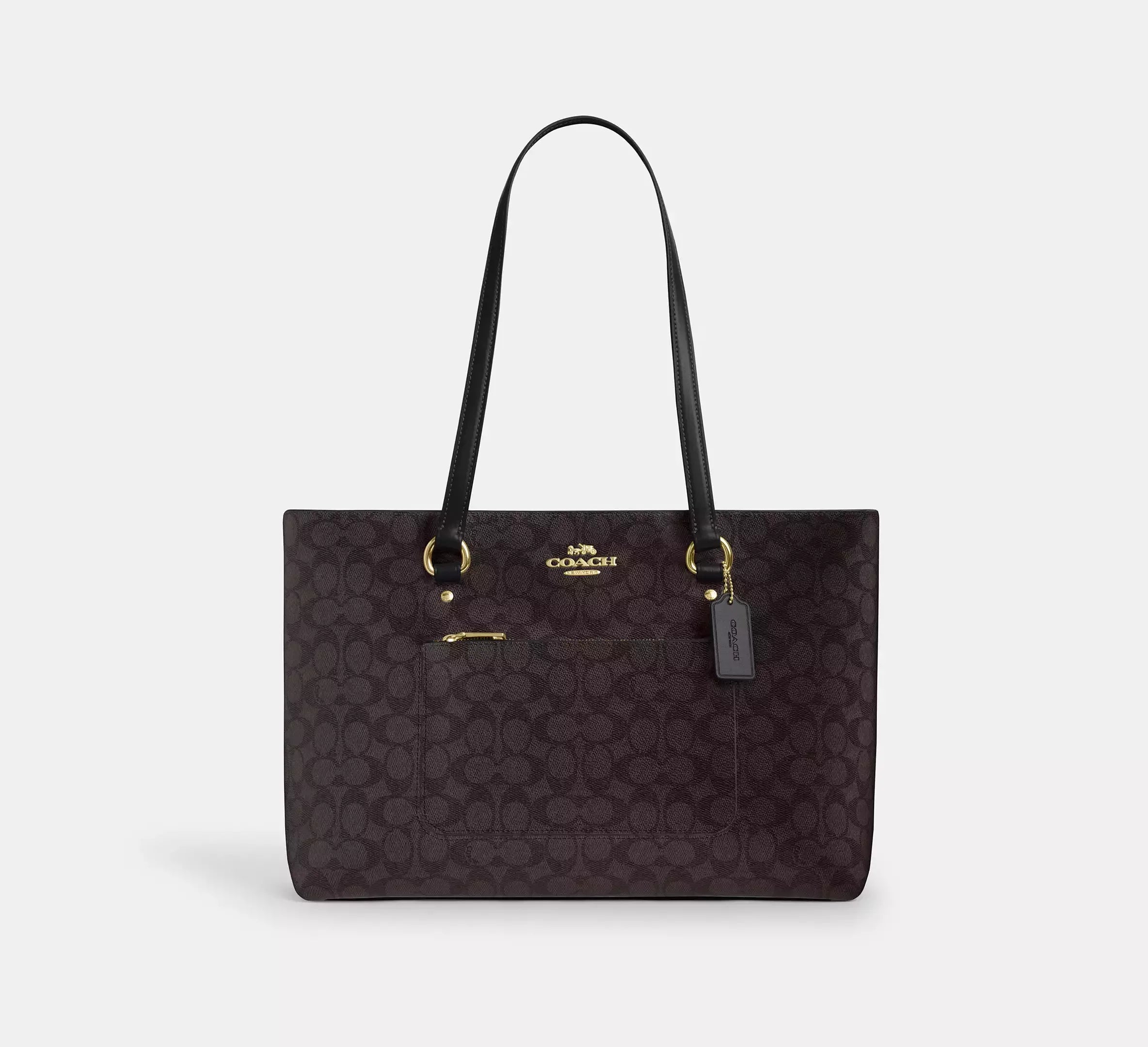 Coach Station Tote Bag In Signature - Gold/Walnut/Black - My Suti
