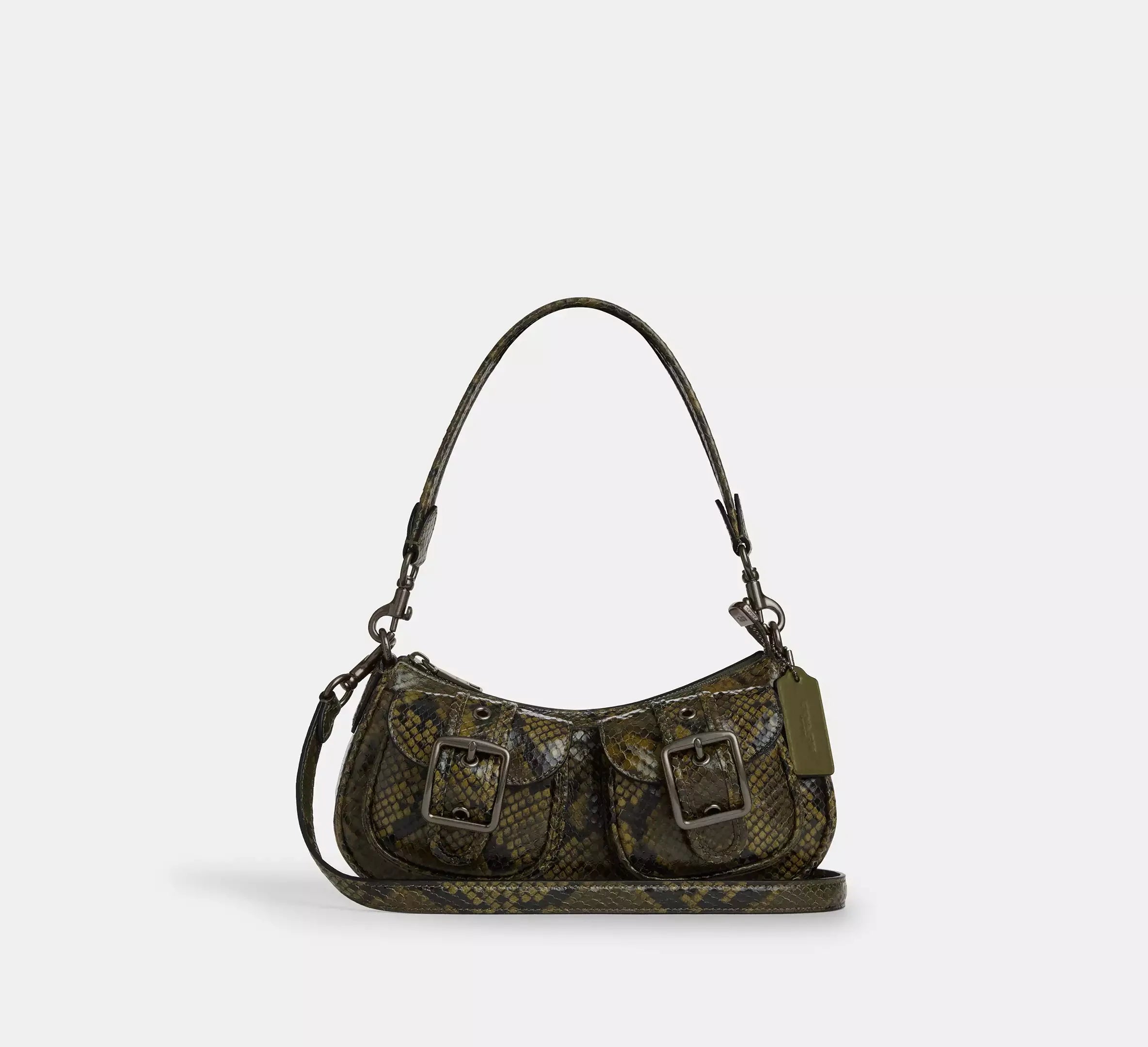 Coach Ashton Bag With Snake Print - Gunmetal/Olive Multi - My Suti