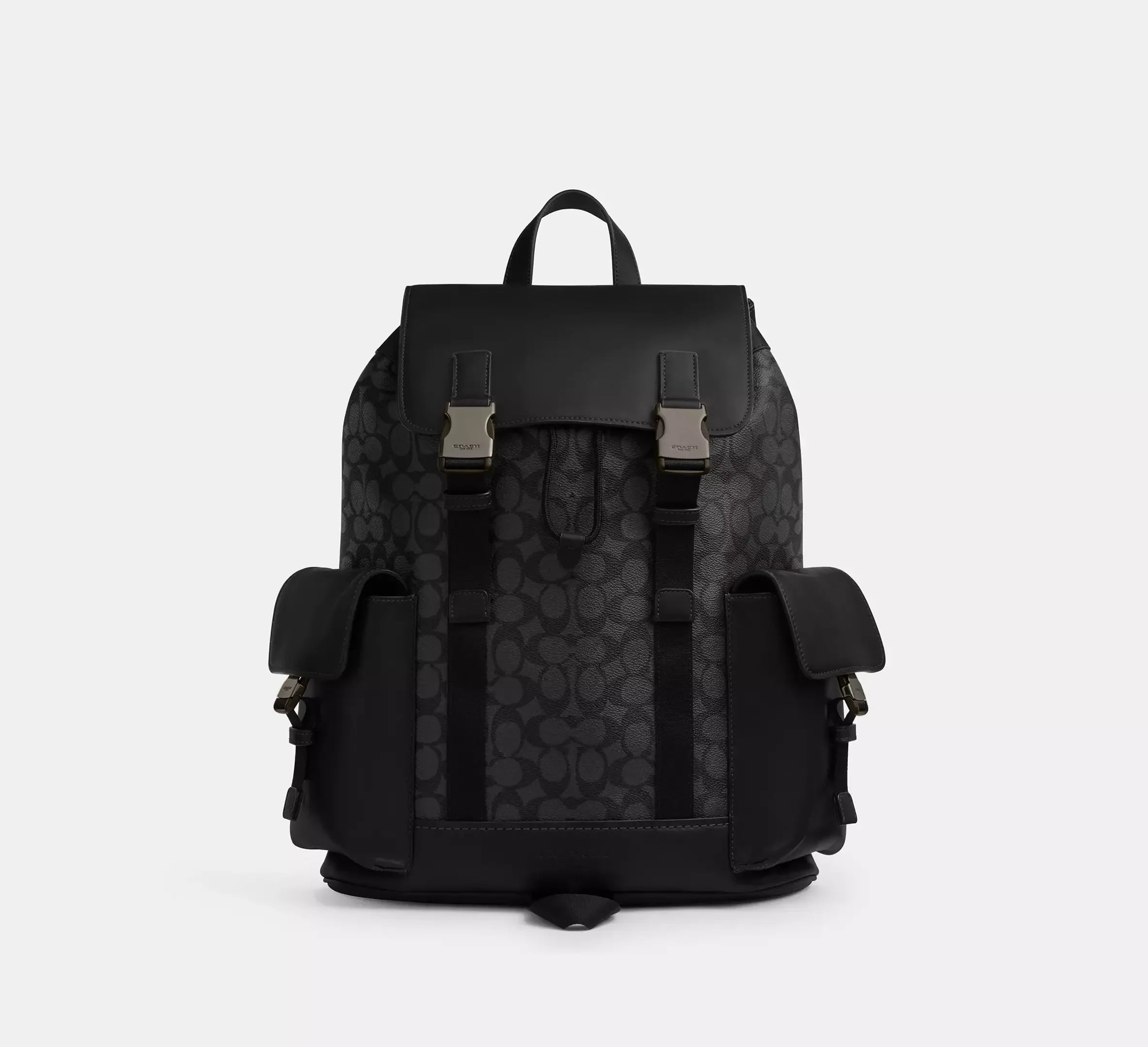 Coach Clark Backpack In Signature - Gunmetal/Charcoal/Black - My Suti