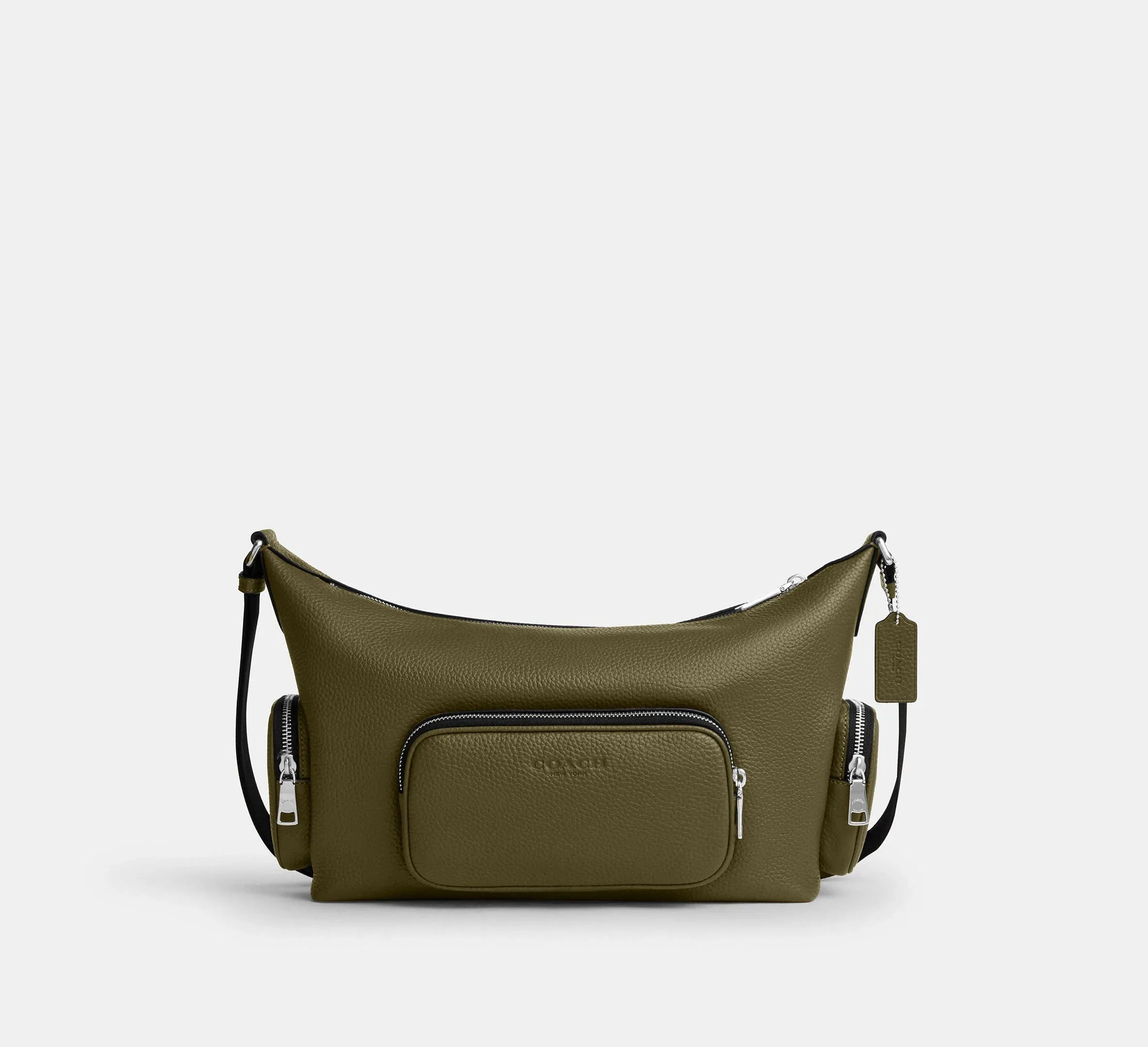 Coach Finn Crossbody Bag With Pockets - Silver/Olive - My Suti