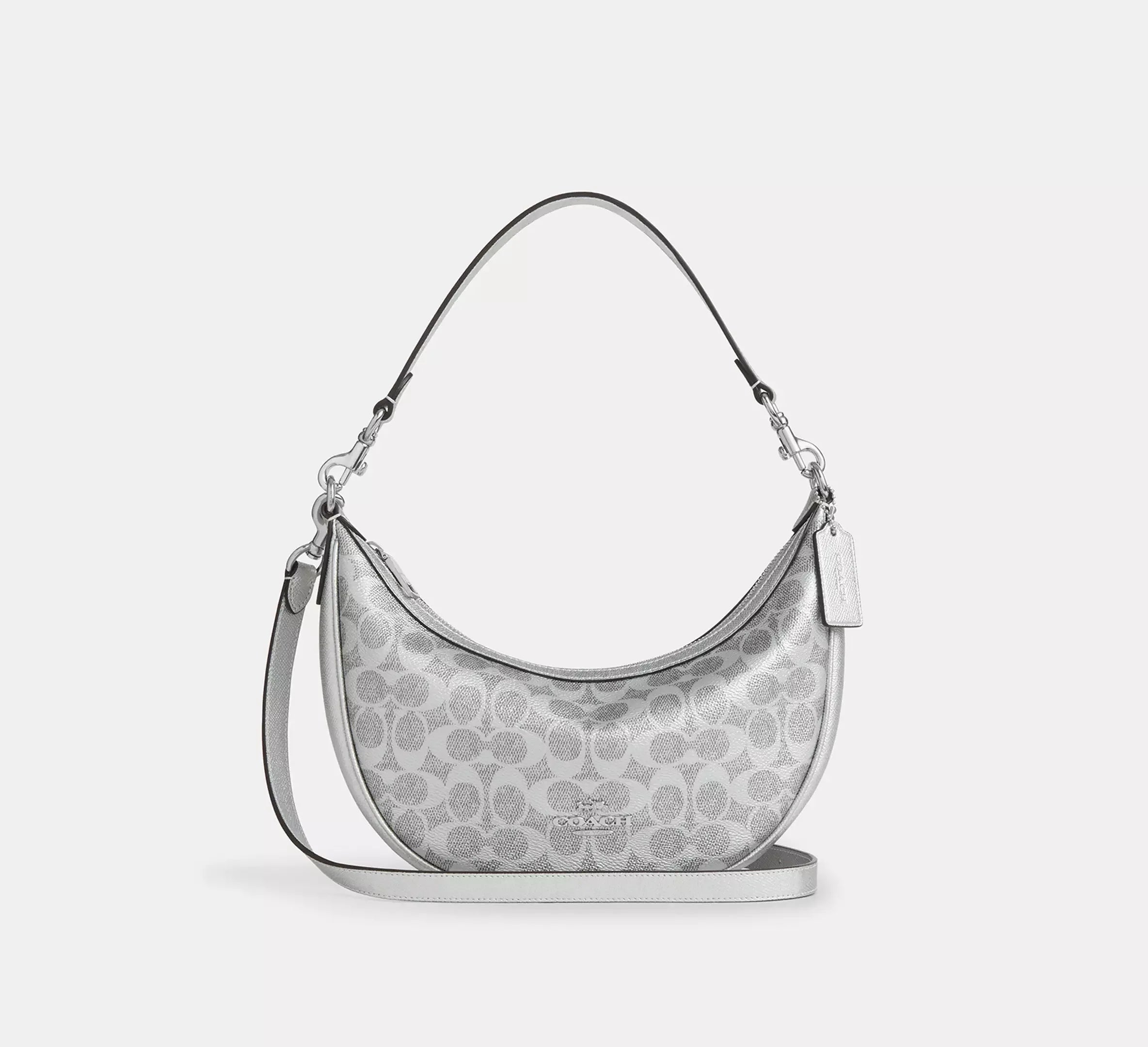 Coach Aria Shoulder Bag In Signature - Sv/Gray/Silver - My Suti