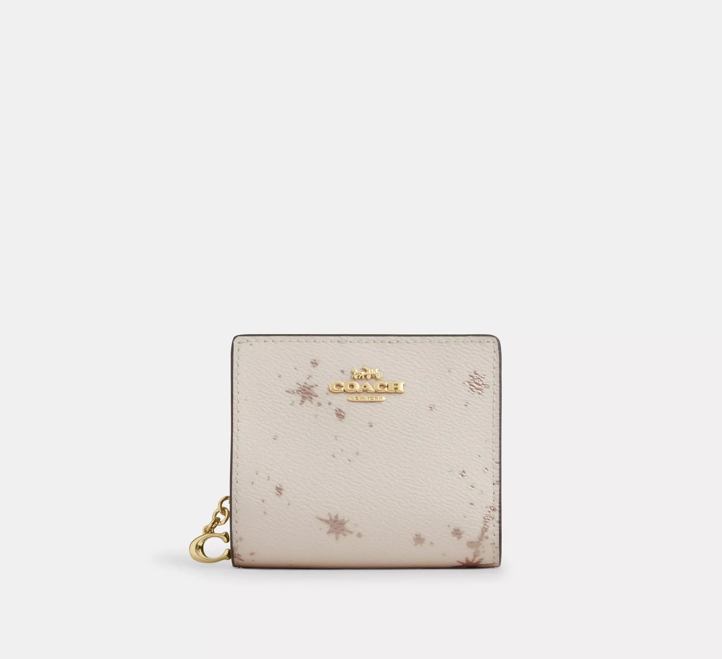 Coach Snap Wallet With Star Print - Gold/Chalk Multi - My Suti